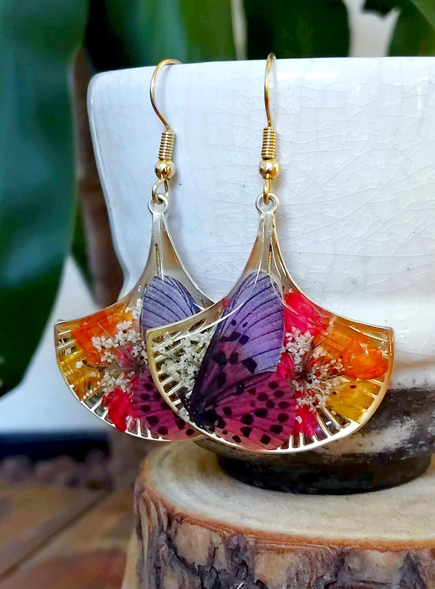 Boucles d'oreille Fleur de carotte Statices sinué