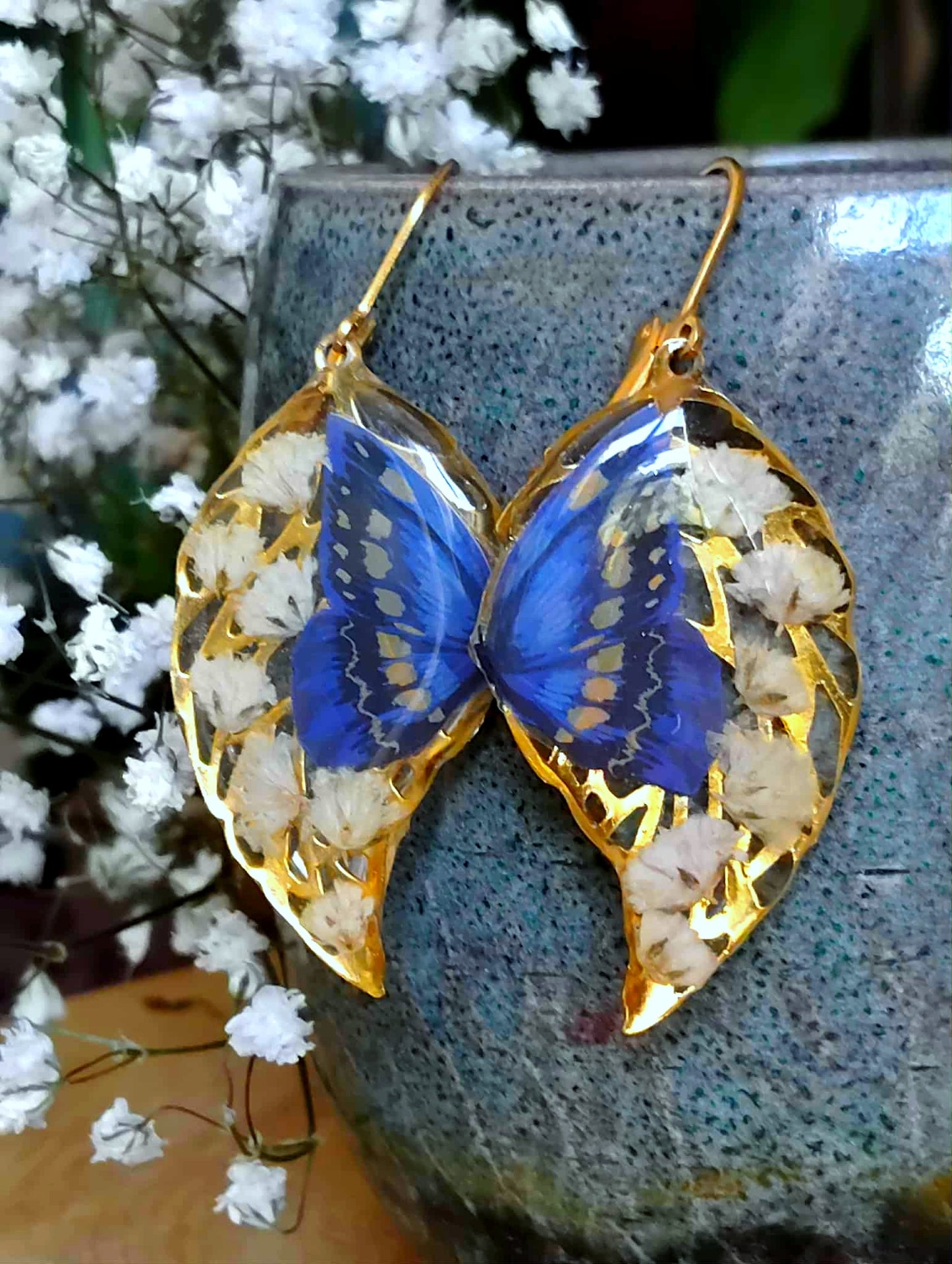 Boucles d'oreille, Gypsophiles