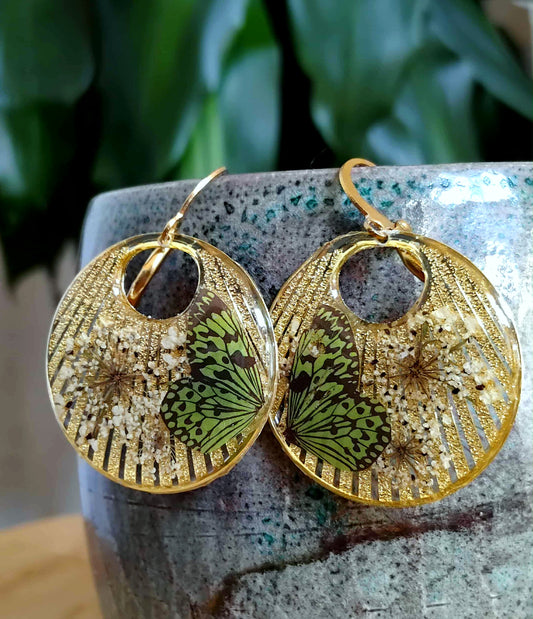 Boucles d'oreille Fleur de carotte sauvage