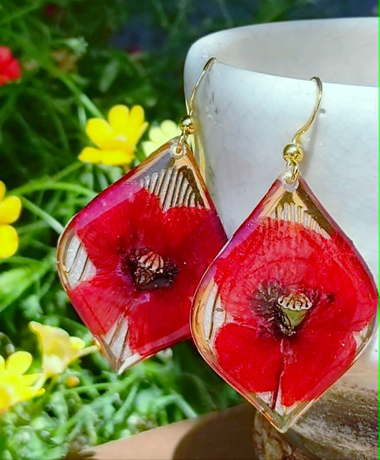 Boucles d'oreille Coquelicot