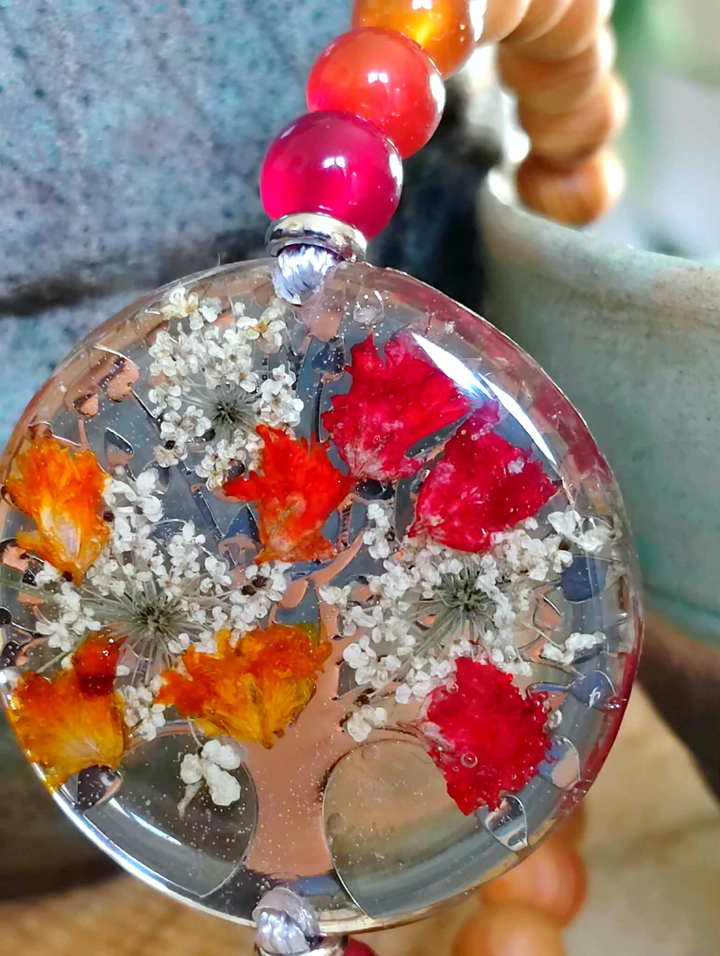 Bracelet Gypsophile Fleur de carotte Agate