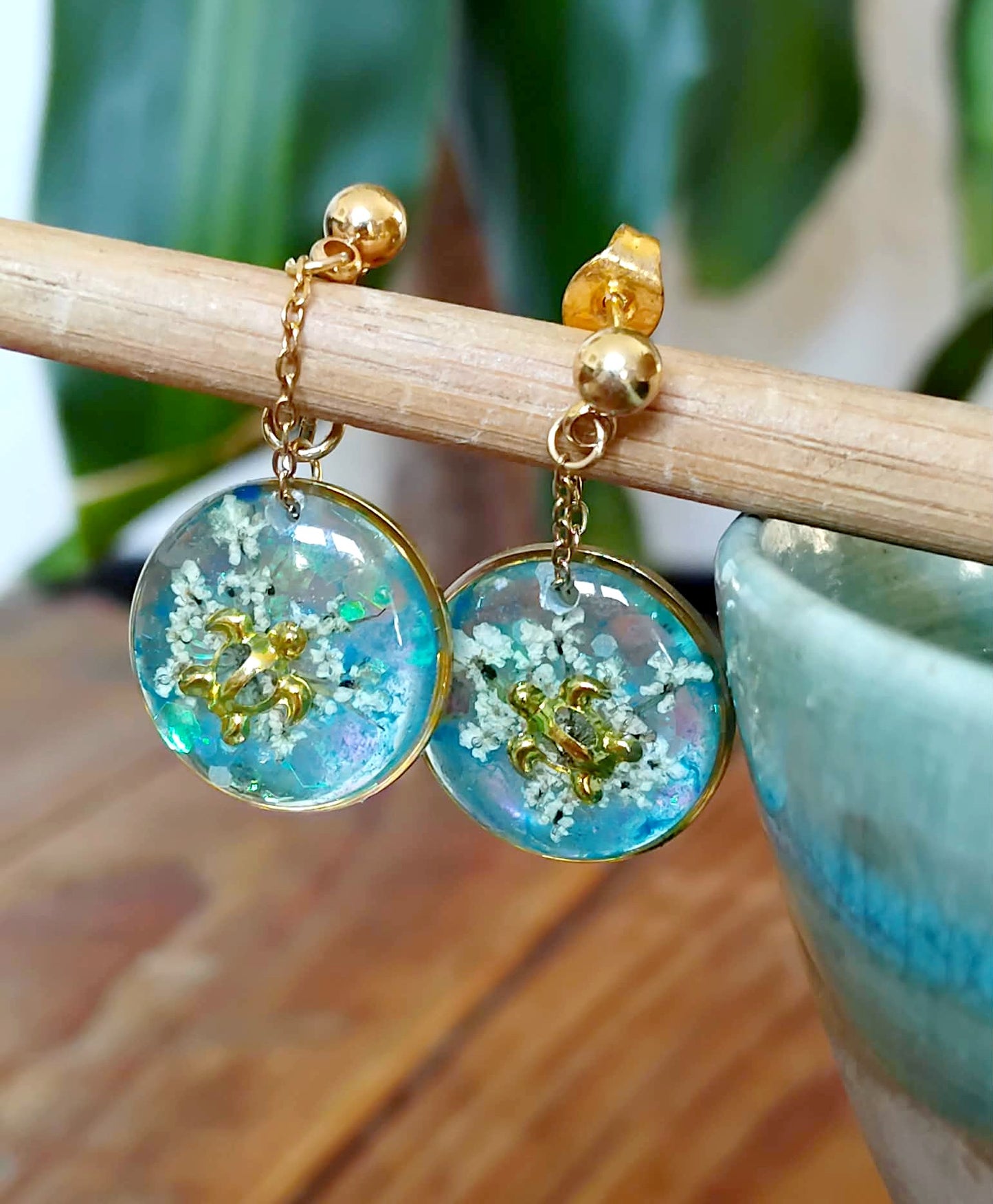 Boucles d'oreille Fleur de carotte
