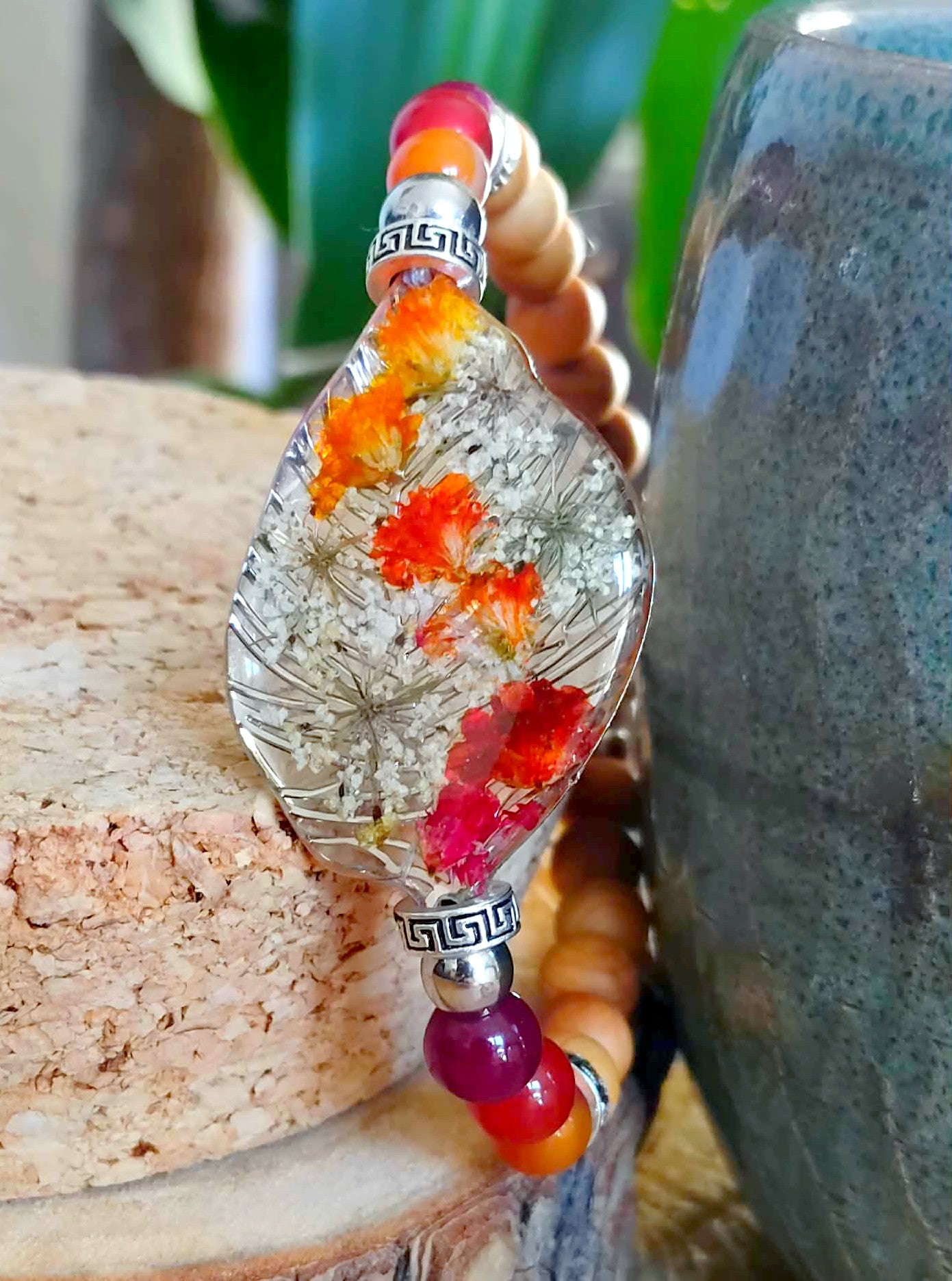 Bracelet Gypsophile Fleur de carotte Agate