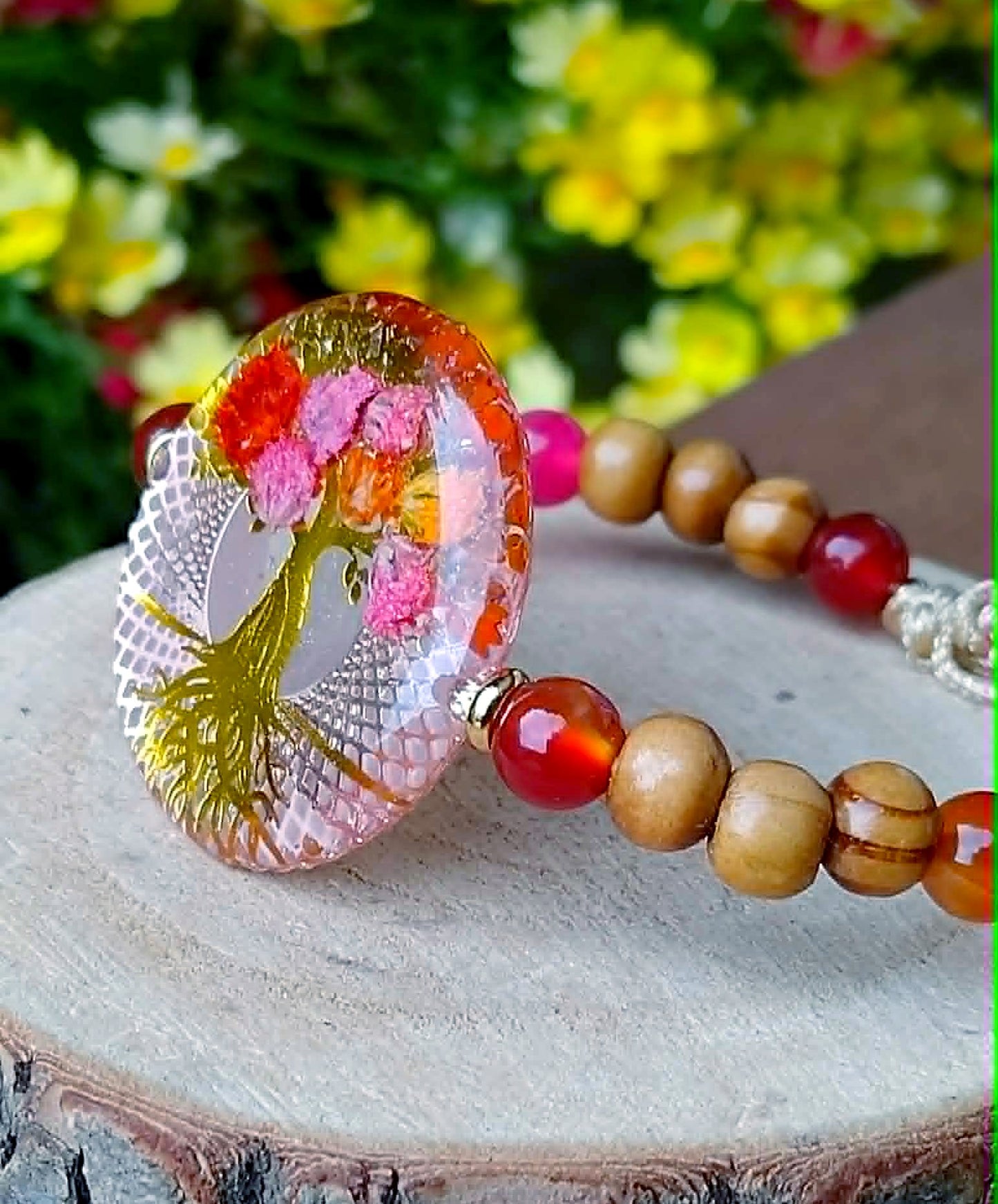 Bracelet Gypsophile Fleur de carotte Agate