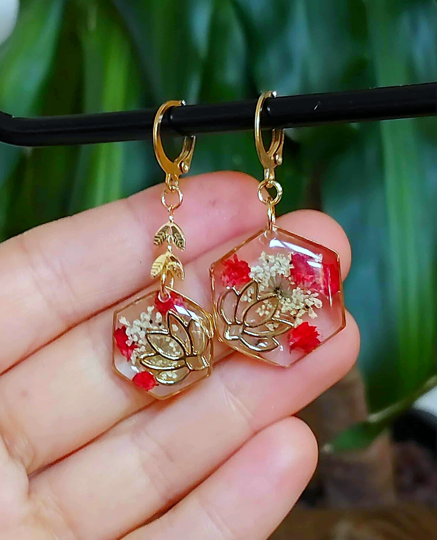 Boucles d'oreille Lotus Fleur de carotte