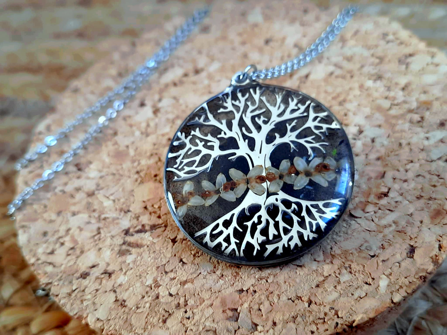 Collier, Arbre de vie, Fleurs d'olivier