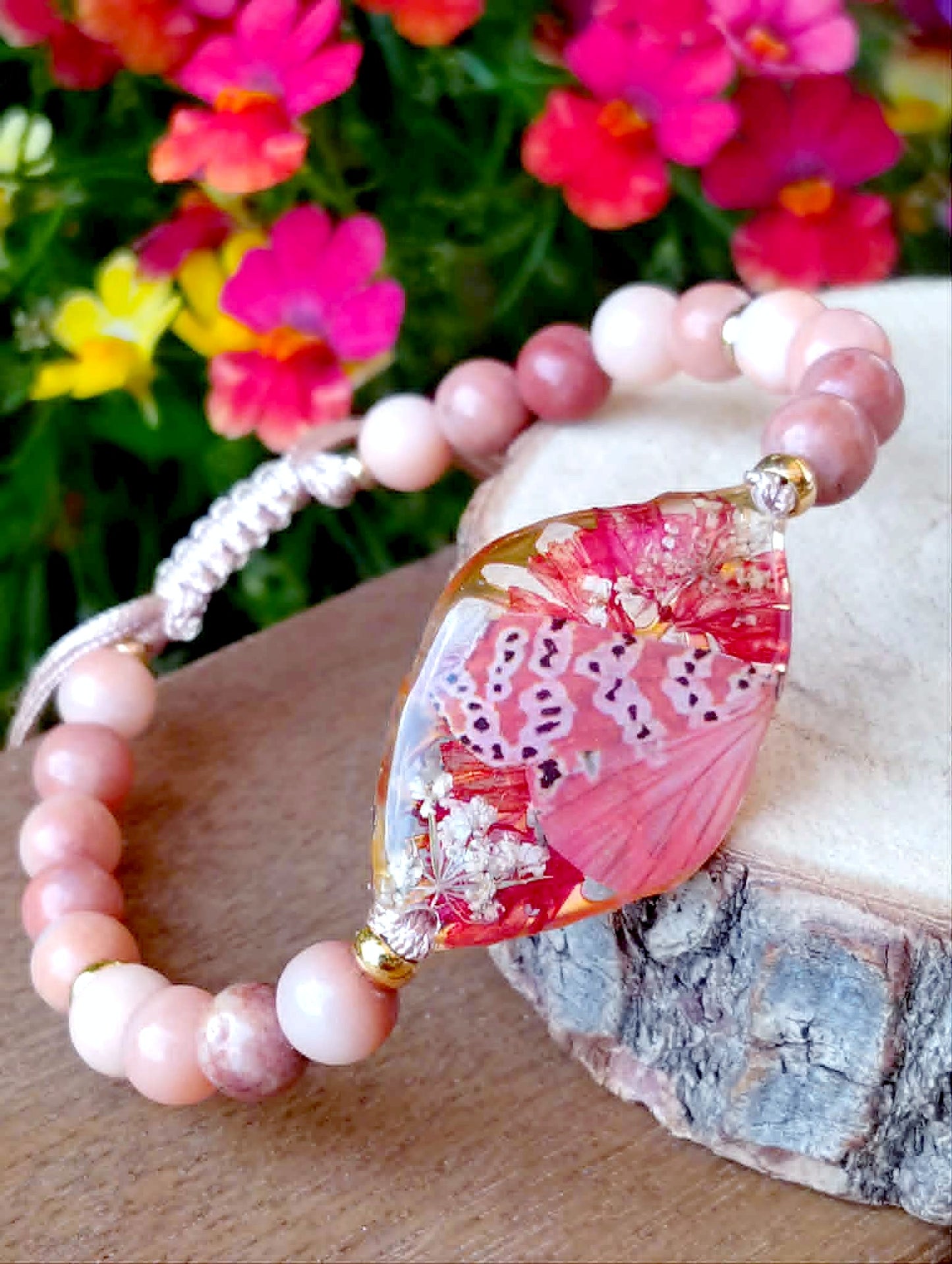 Bracelet statice Fleur de carotte Aventurine