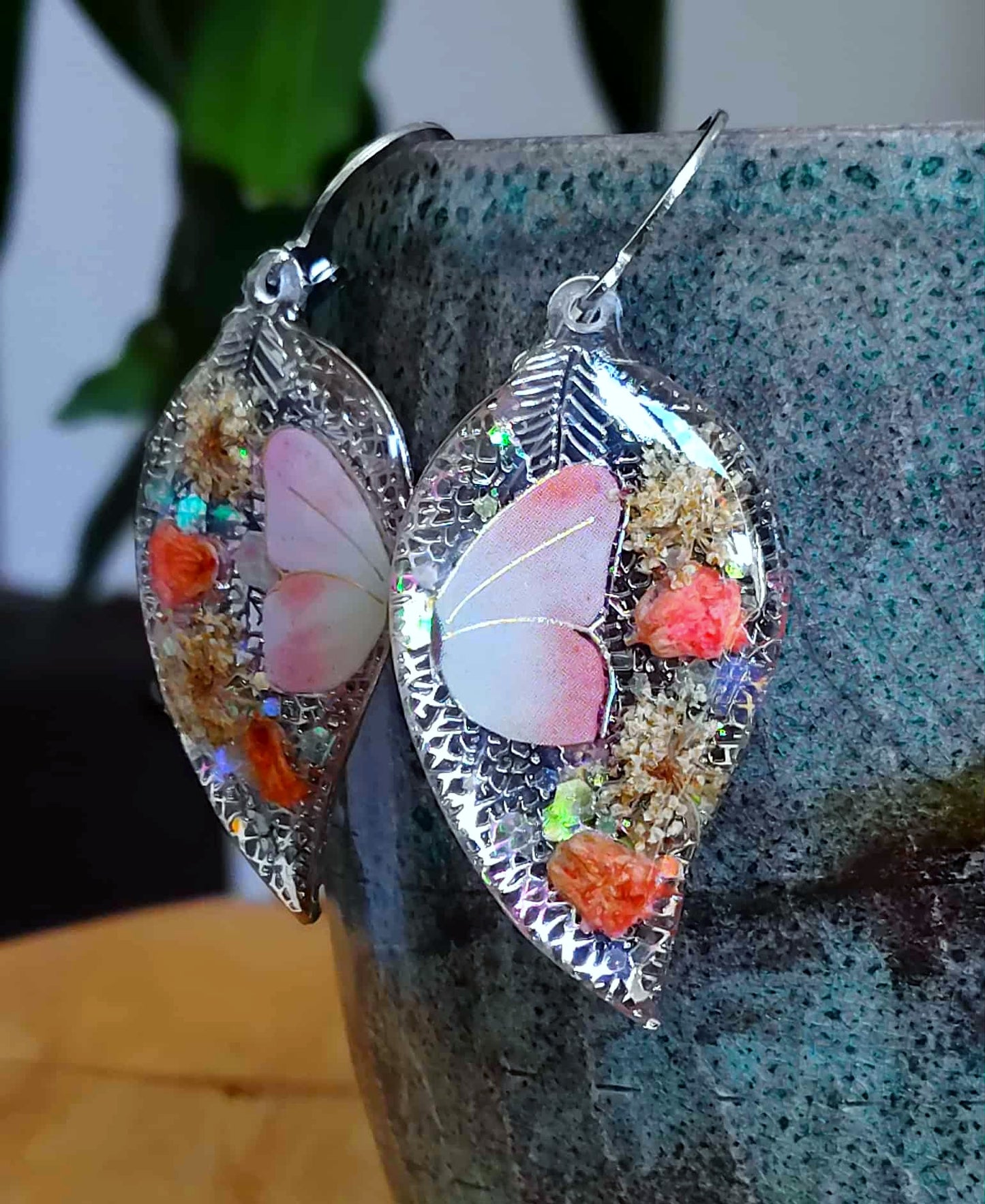 Boucles d'oreille, Fleur de carotte, Gypsophiles