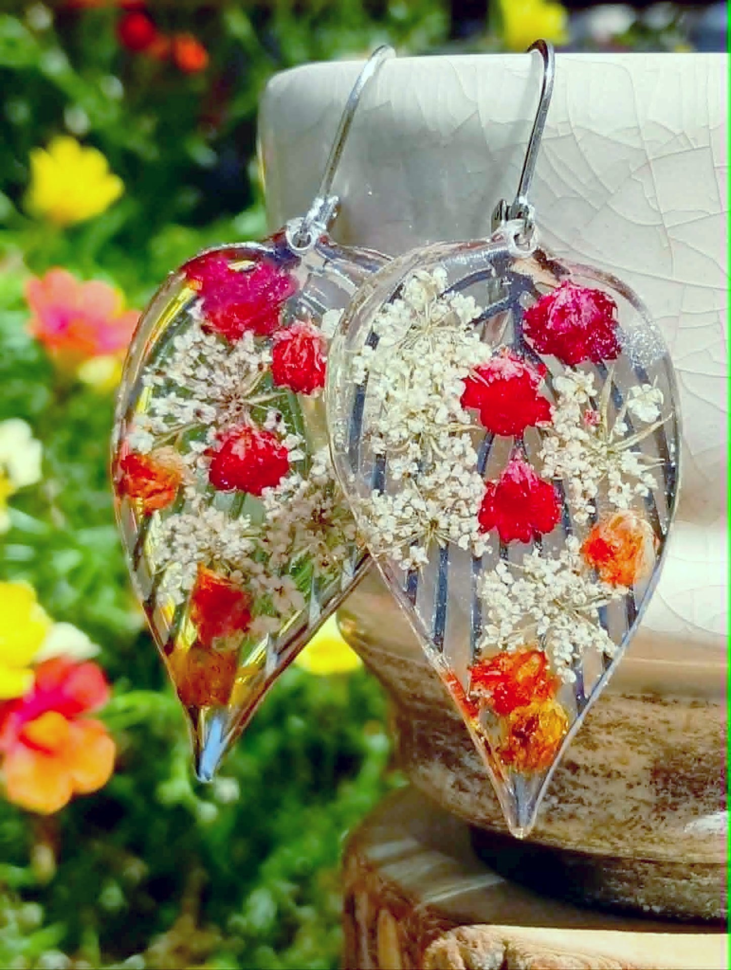 Boucles d'oreille Gypsophiles Fleur de carotte