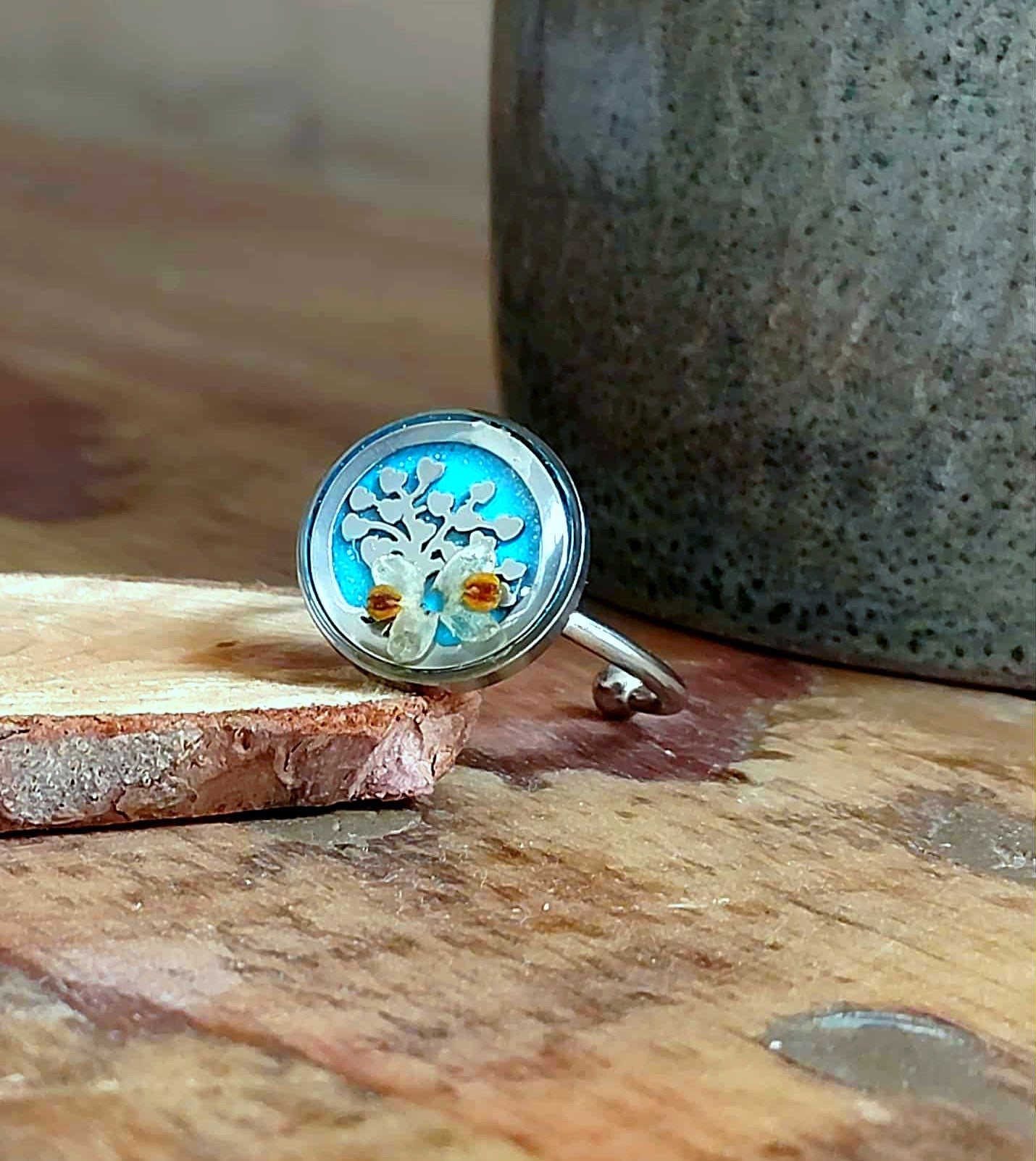 Bague Arbre de vie Fleur d'olivier