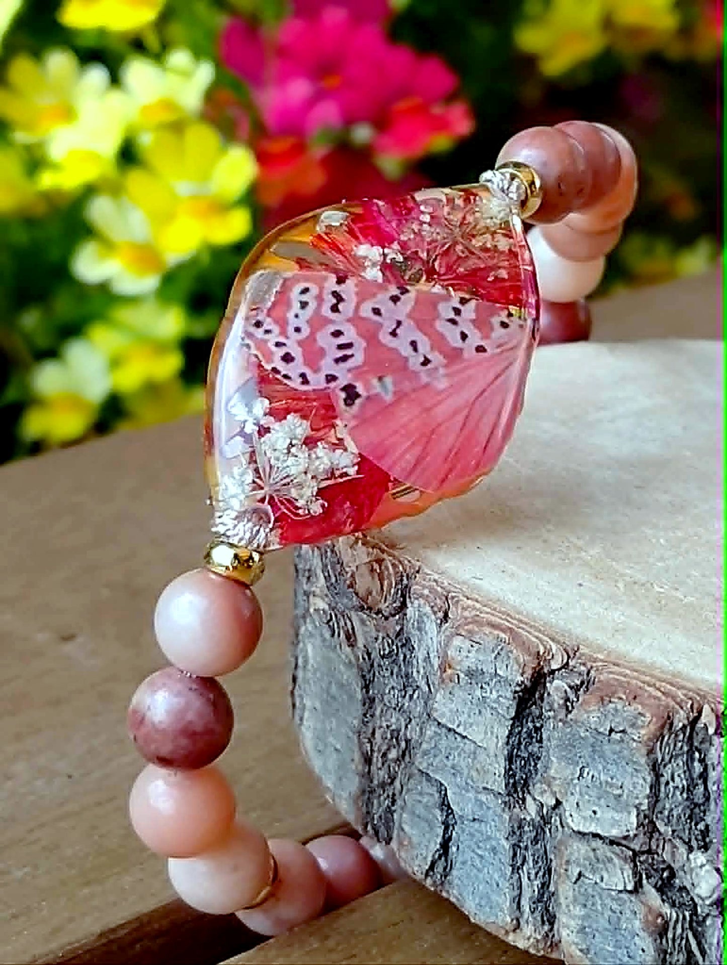 Bracelet statice Fleur de carotte Aventurine