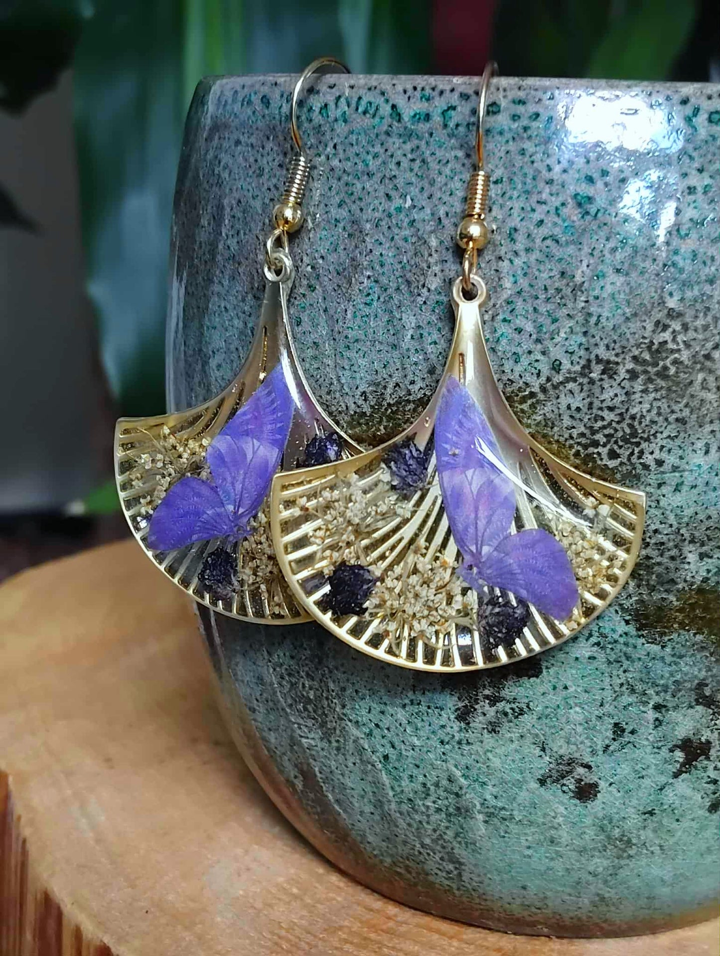 Boucles d'oreille, Fleur de carotte, Gypsophiles