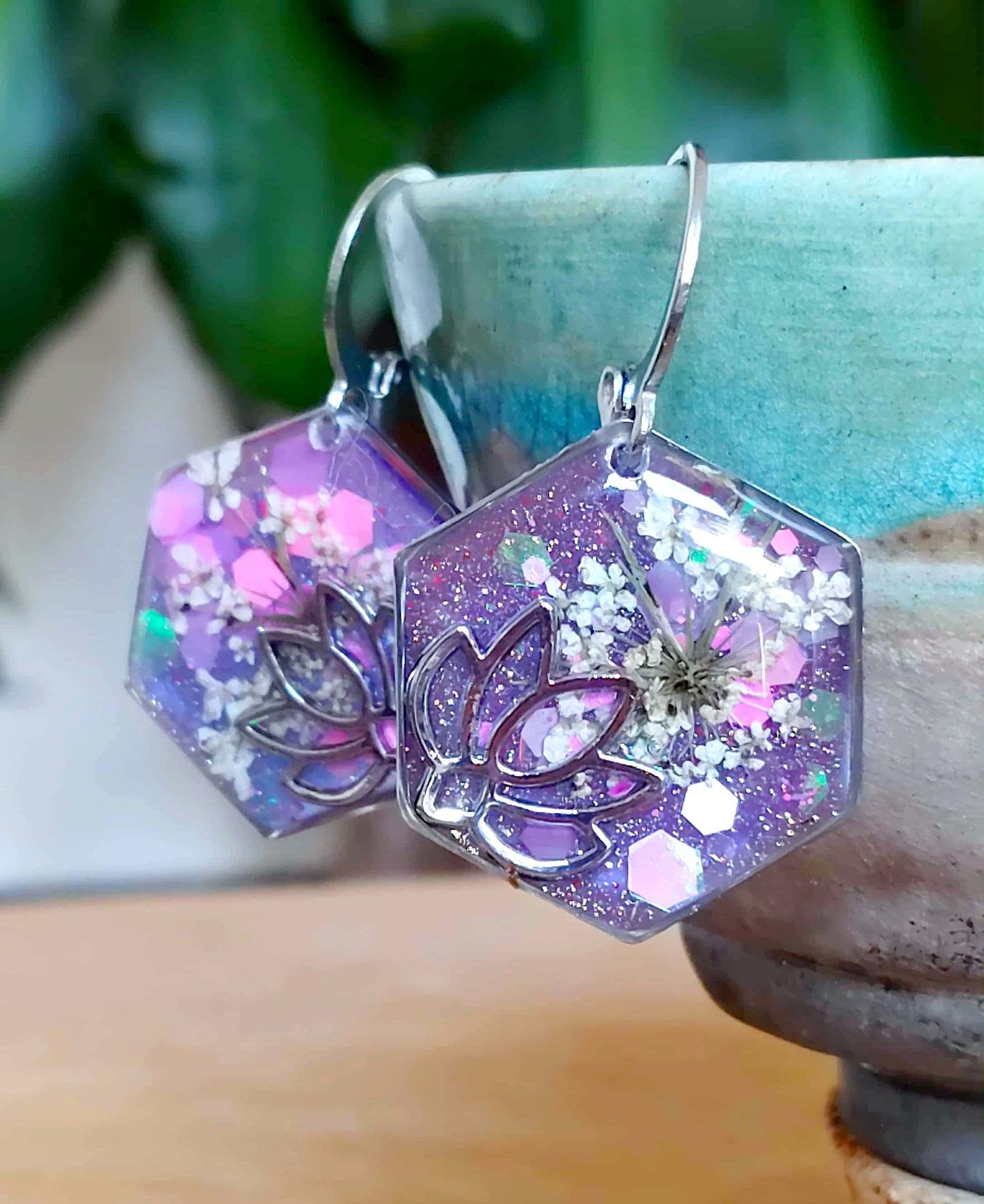 Boucles d'oreille Lotus Fleur de carotte