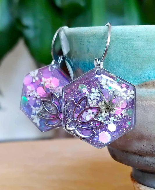 Boucles d'oreille Lotus Fleur de carotte