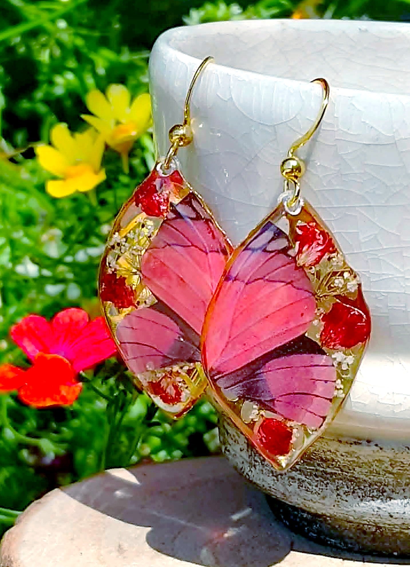 Boucles d'oreille Fleur de carotte Gypsophiles