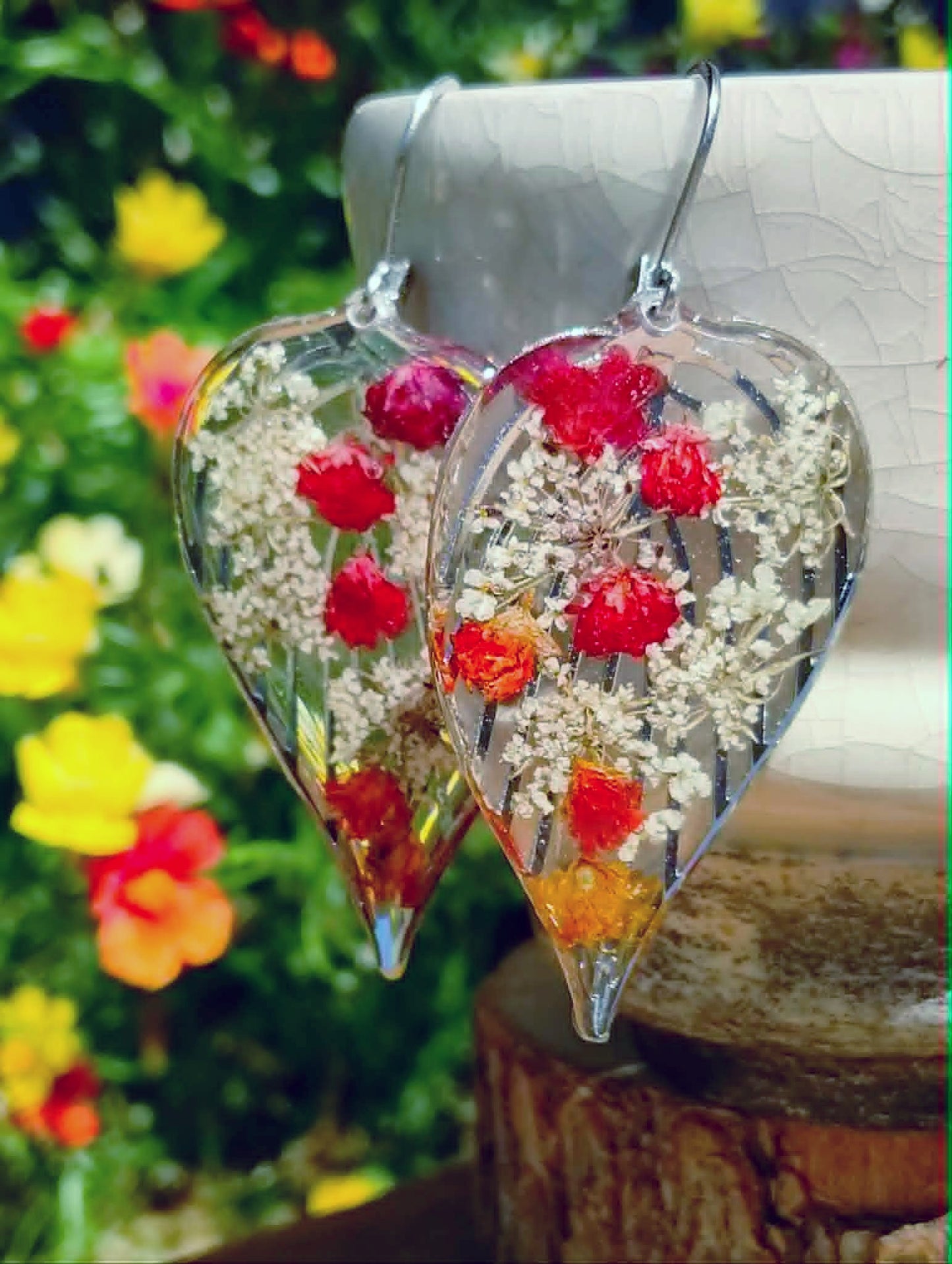 Boucles d'oreille Gypsophiles Fleur de carotte