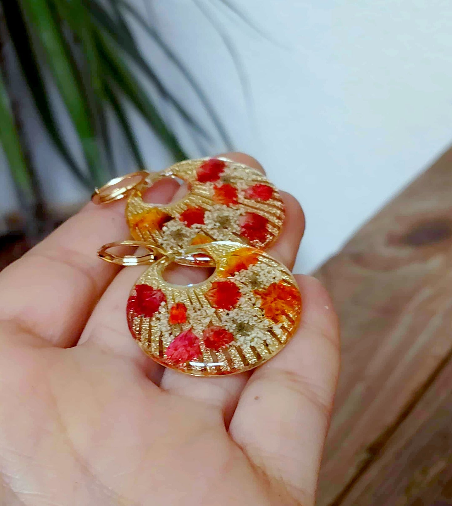 Boucles d'oreille Gypsophiles Fleur de carotte