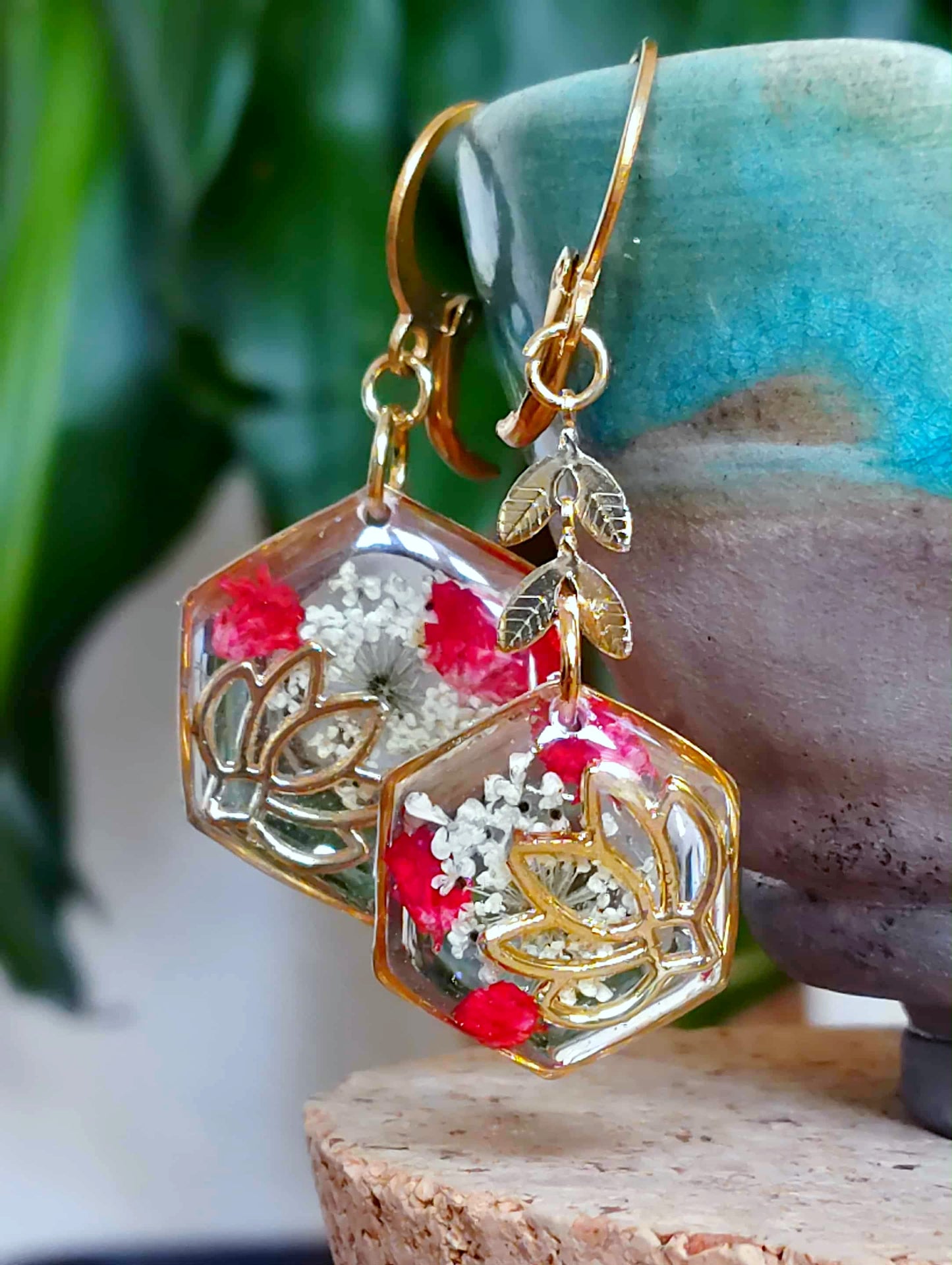 Boucles d'oreille Lotus Fleur de carotte