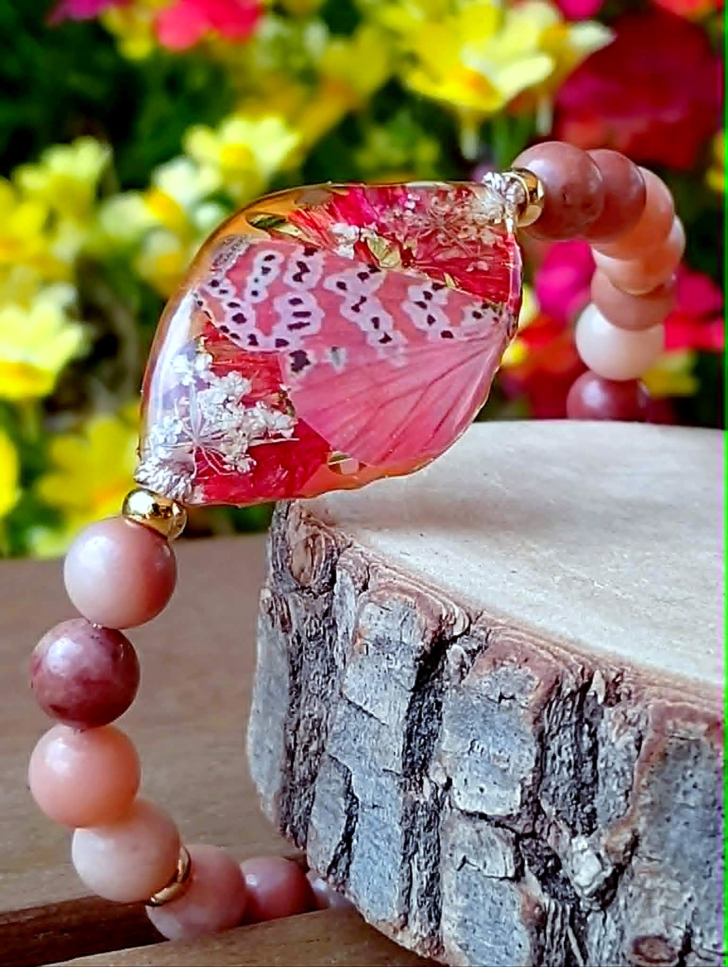 Bracelet statice Fleur de carotte Aventurine