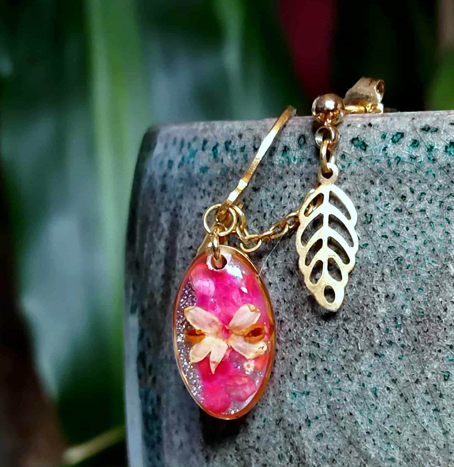 Boucles d'oreille Double piercing Fleur d'olivier