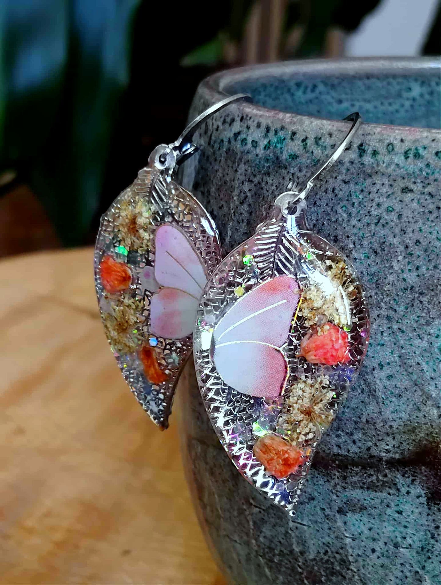 Boucles d'oreille, Fleur de carotte, Gypsophiles