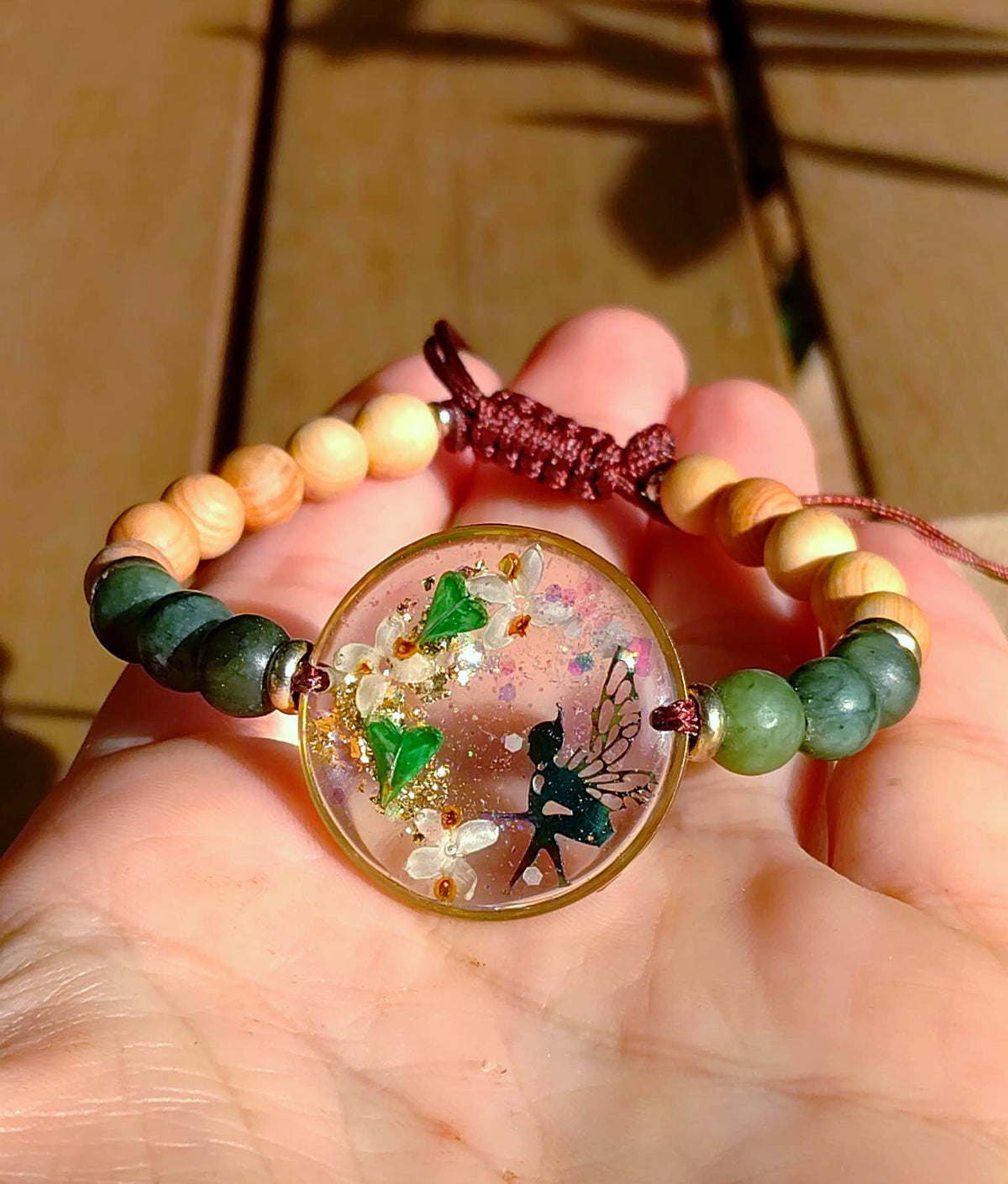 Bracelet Fleurs d'olivier et Bourses à pasteur