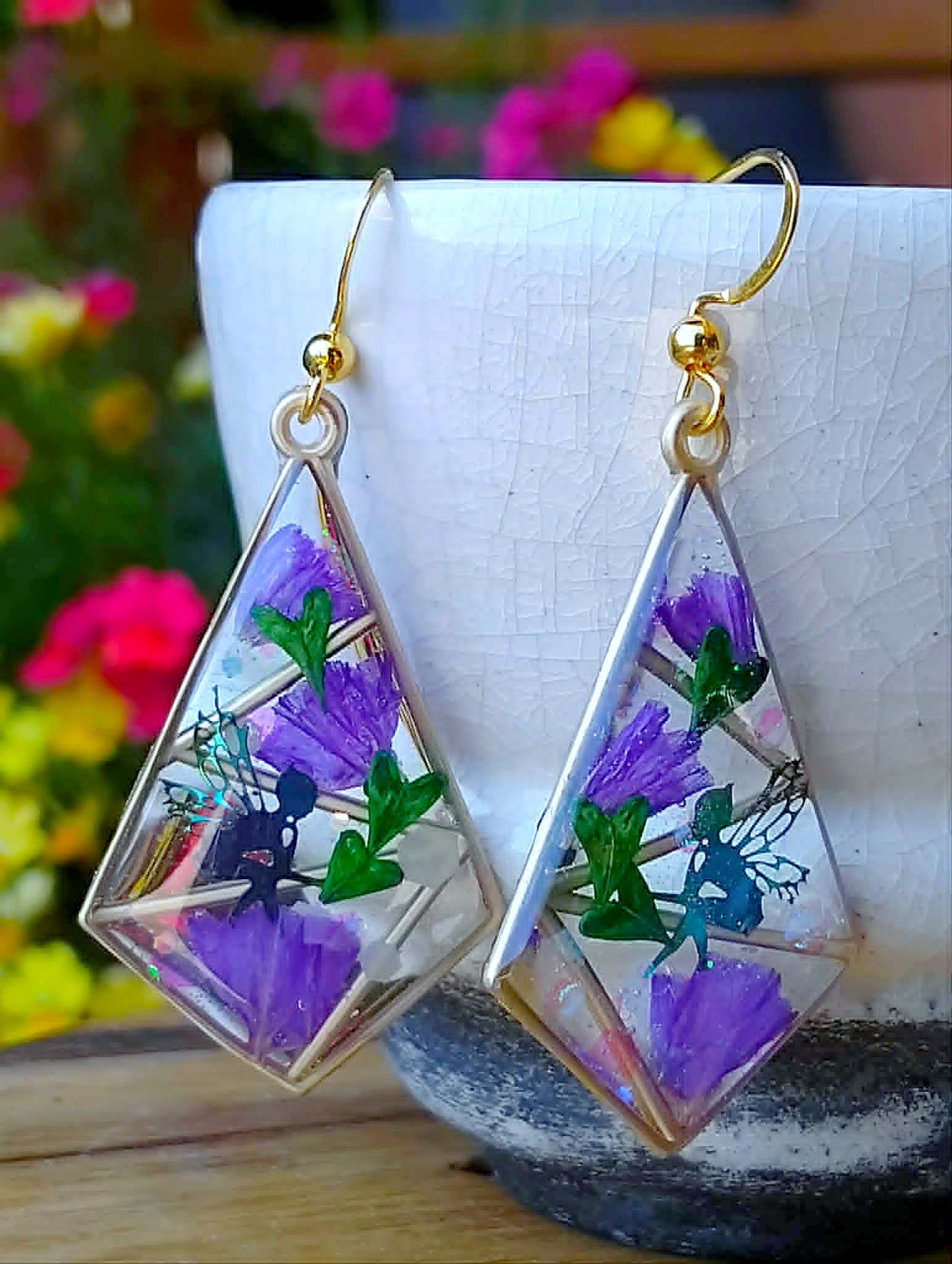Boucles d'oreille Statices et Bourse à pasteur