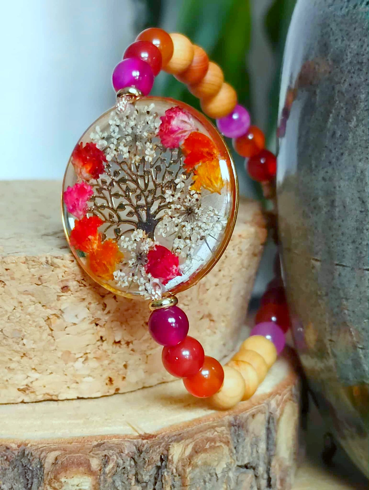 Bracelet Gypsophile Fleur de carotte Agate