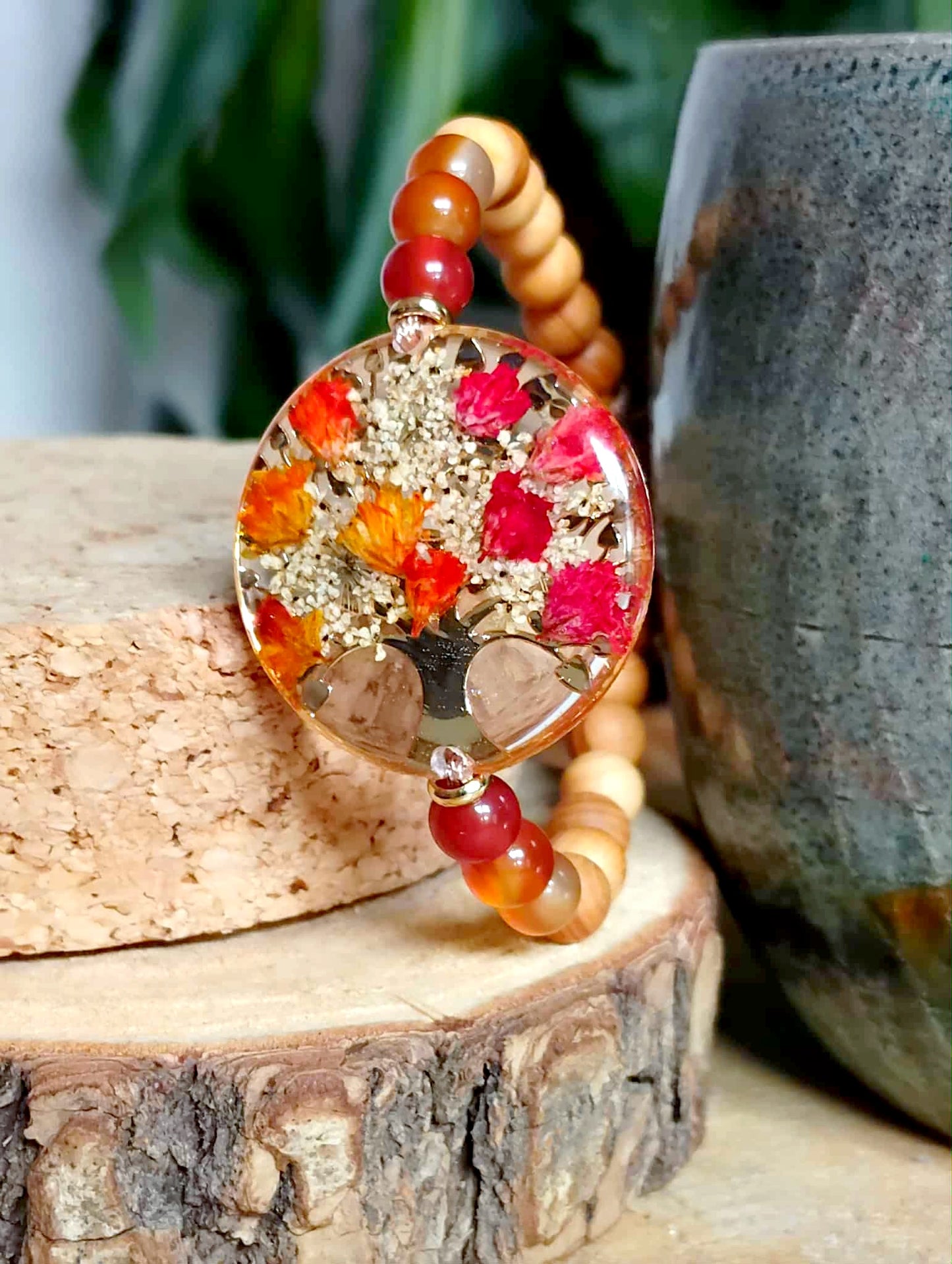 Bracelet Gypsophile Fleur de carotte Agate