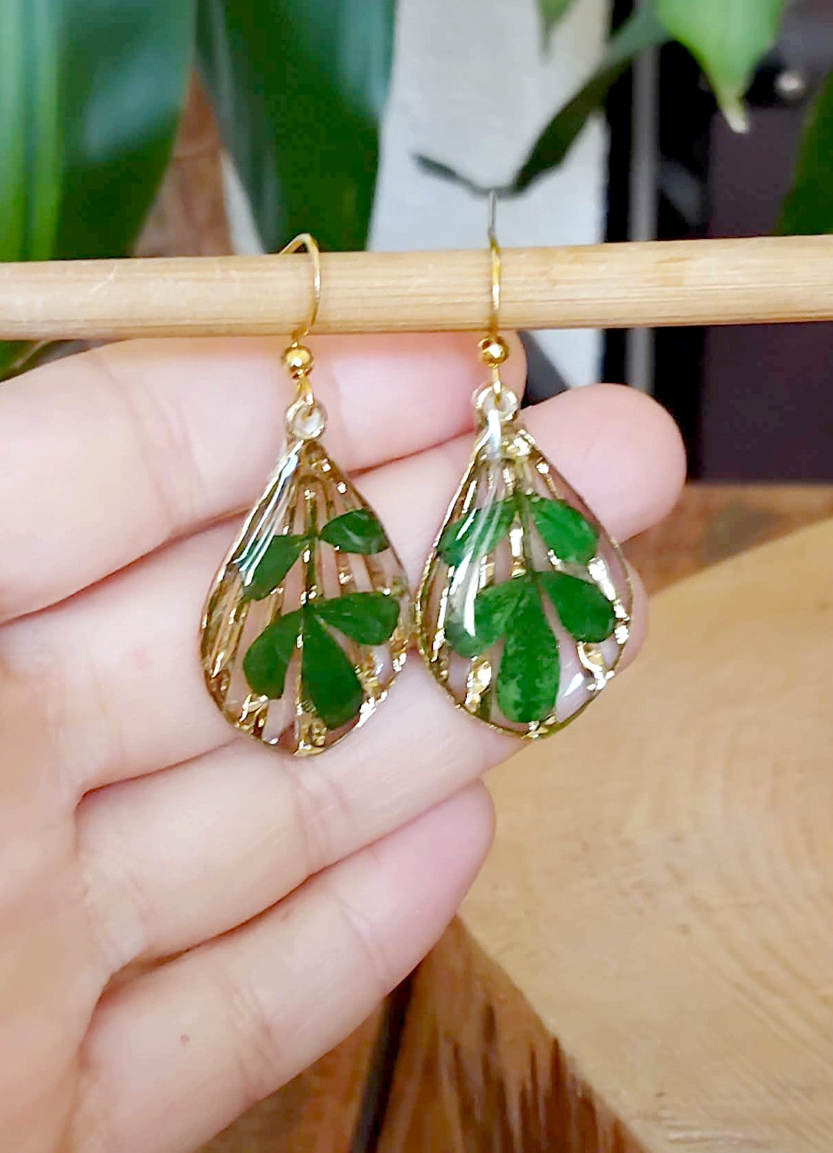 Boucles d'oreille Feuille indigotier