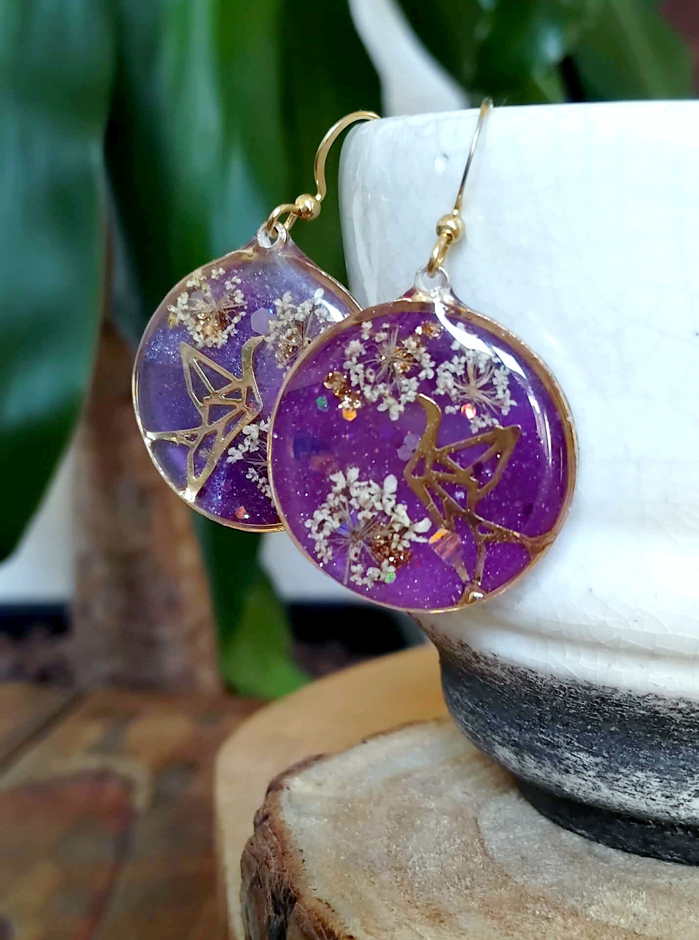 Boucles d'oreille Fleur de carotte