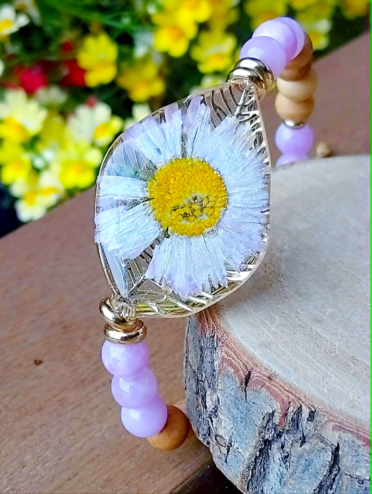Bracelet Pâquerette Quartz rose