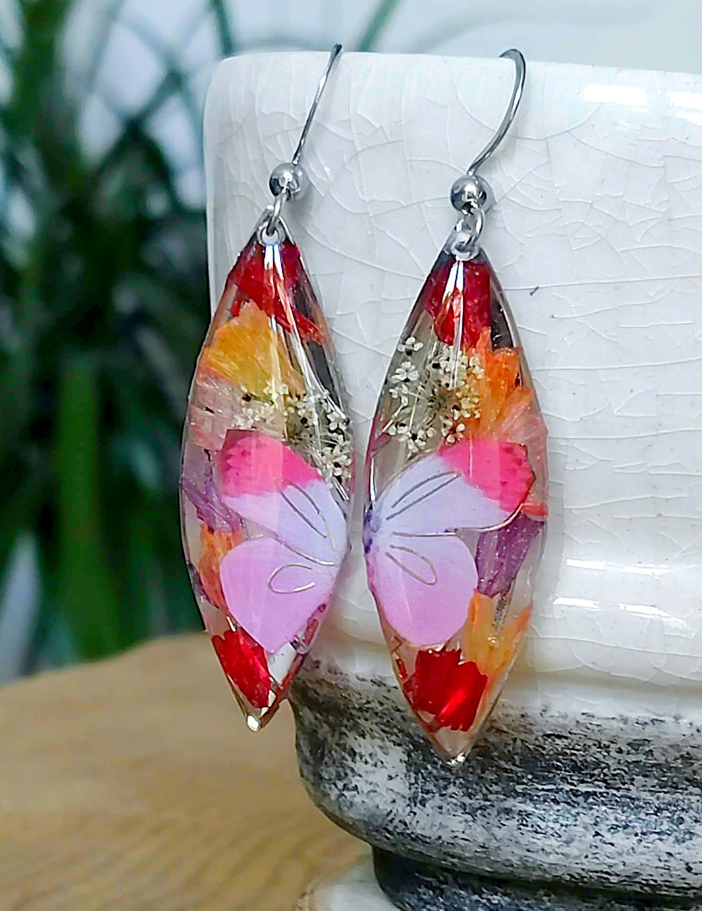 Boucles d'oreille, Statices et Fleurs de carotte