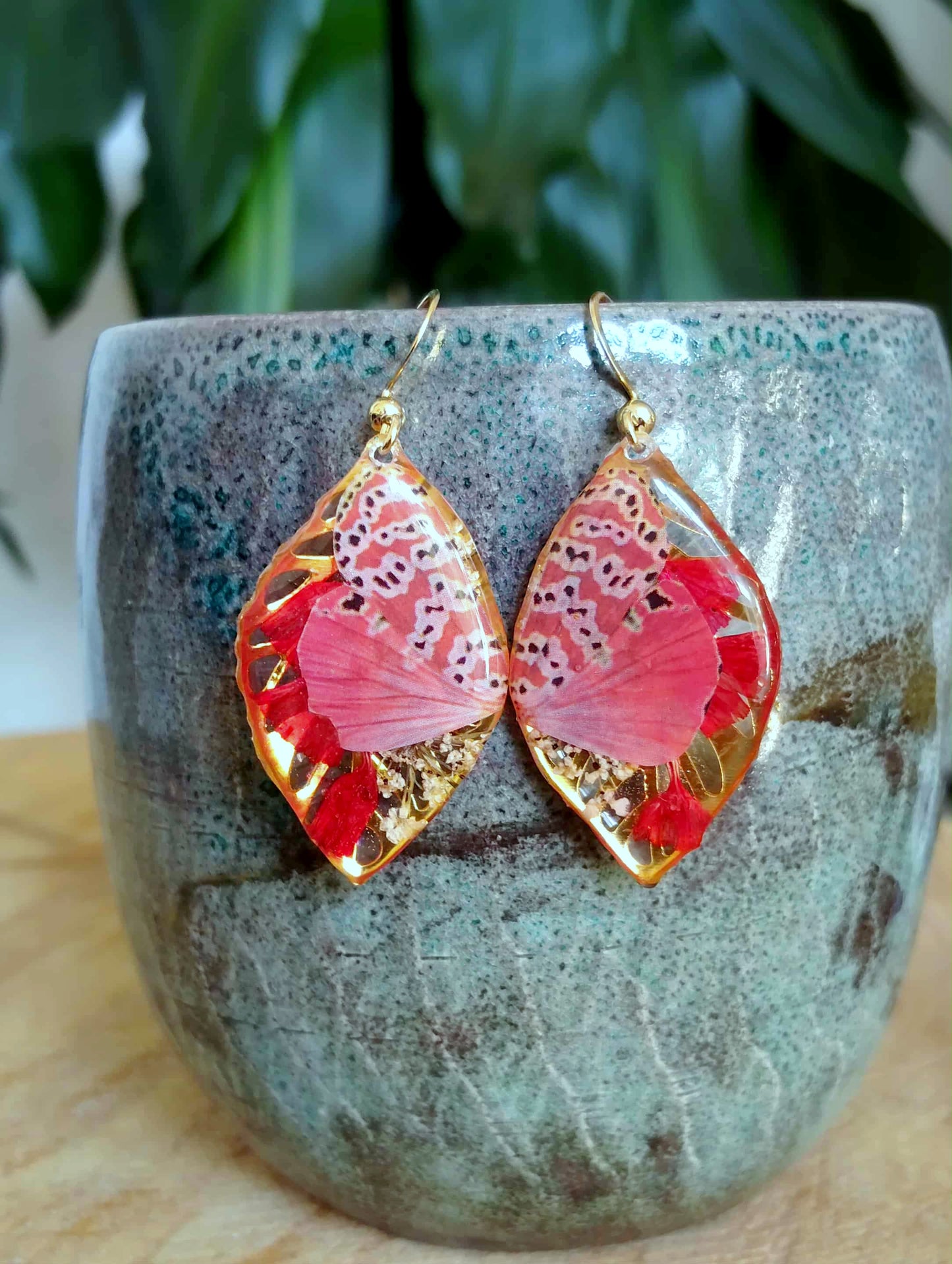 Boucles d'oreille Fleur de carotte Statice