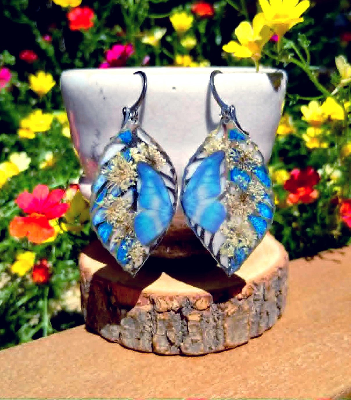 Boucles d'oreille Fleur de carotte Gypsophiles