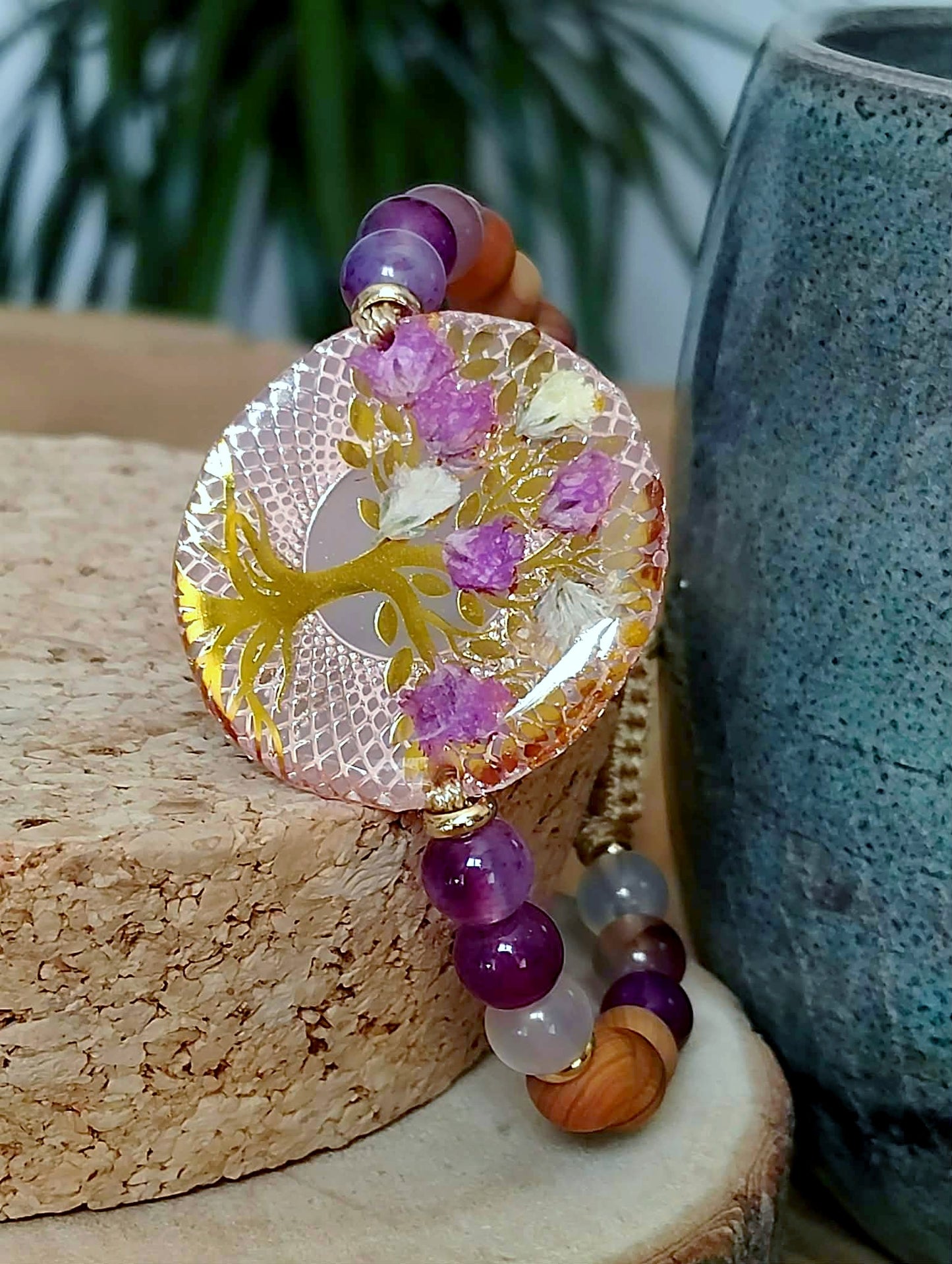 Bracelet Gypsophile Fleur de carotte Agate