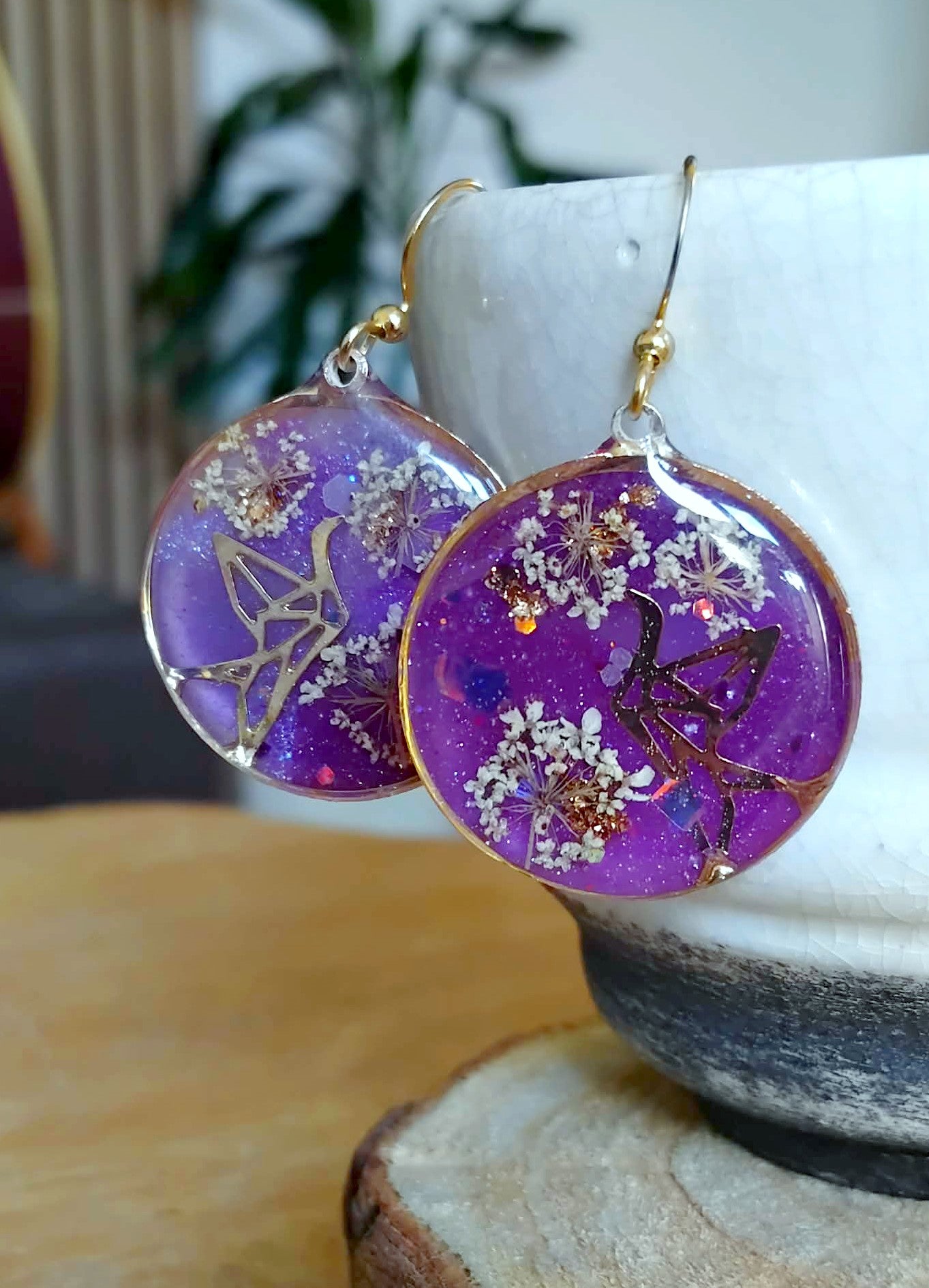 Boucles d'oreille Fleur de carotte