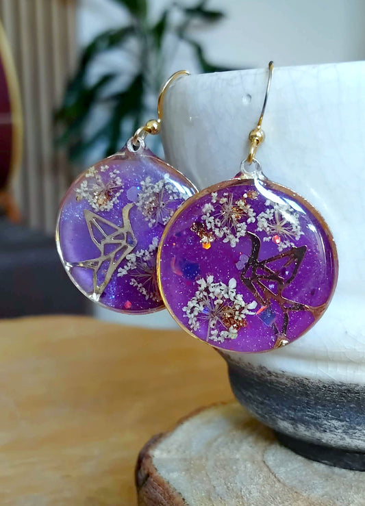 Boucles d'oreille Fleur de carotte