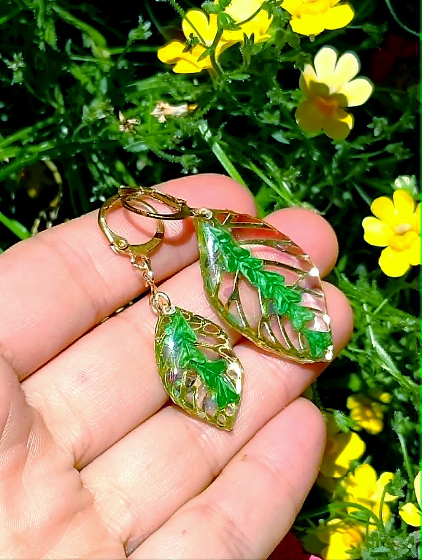Boucles d'oreille Asymétrique Graines Bourse à pasteur