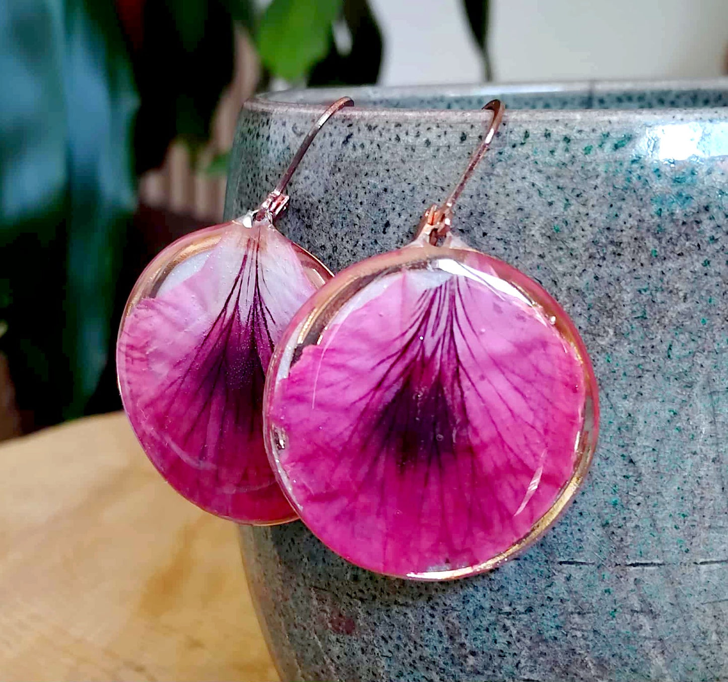 Boucles d'oreille, Pétale de Géranium