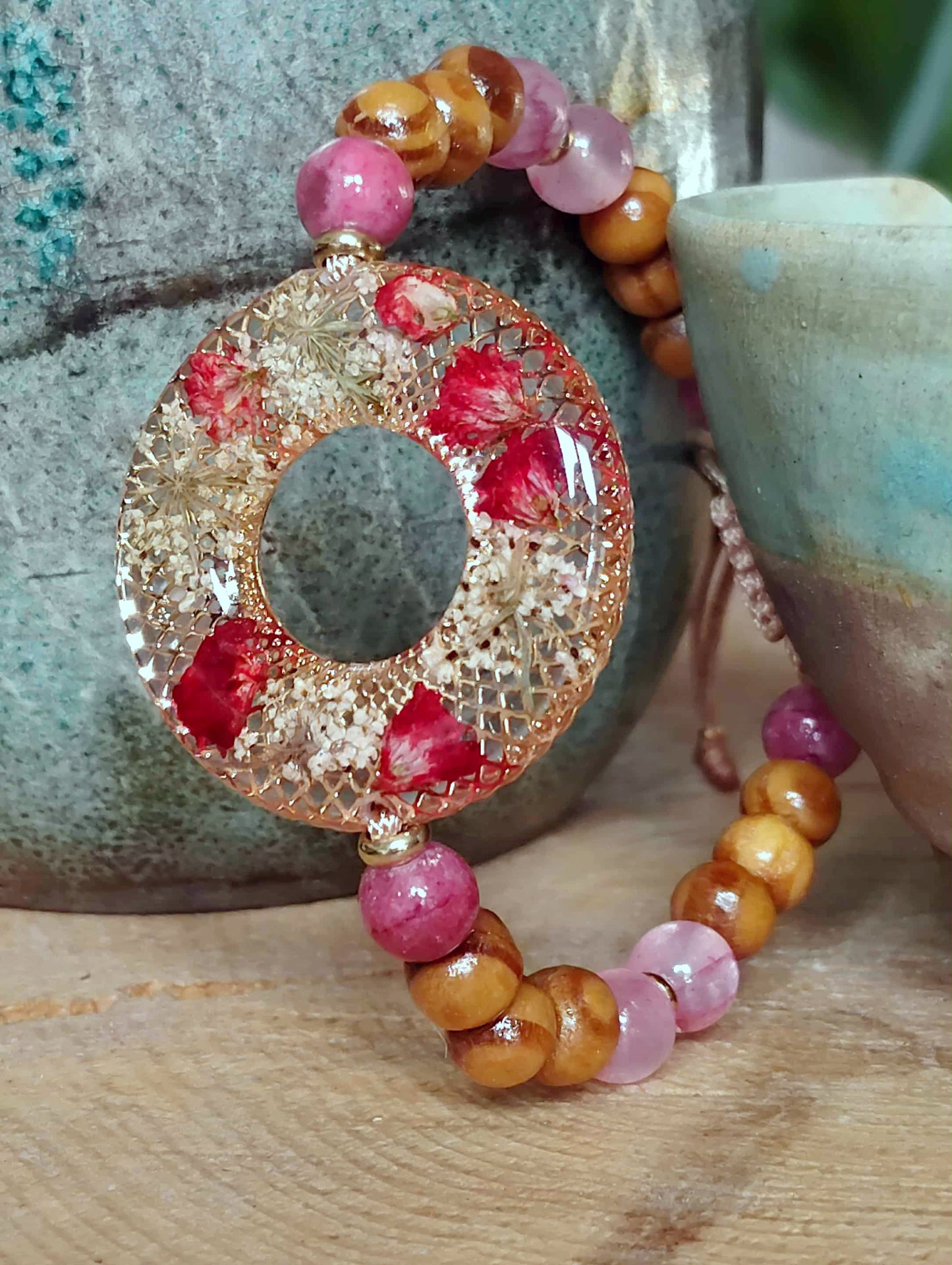 Bracelet Gypsophiles Fleur de carotte Jade