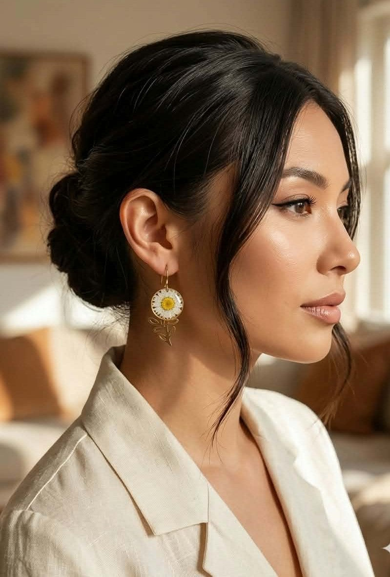 Boucles d'oreille Pâquerette