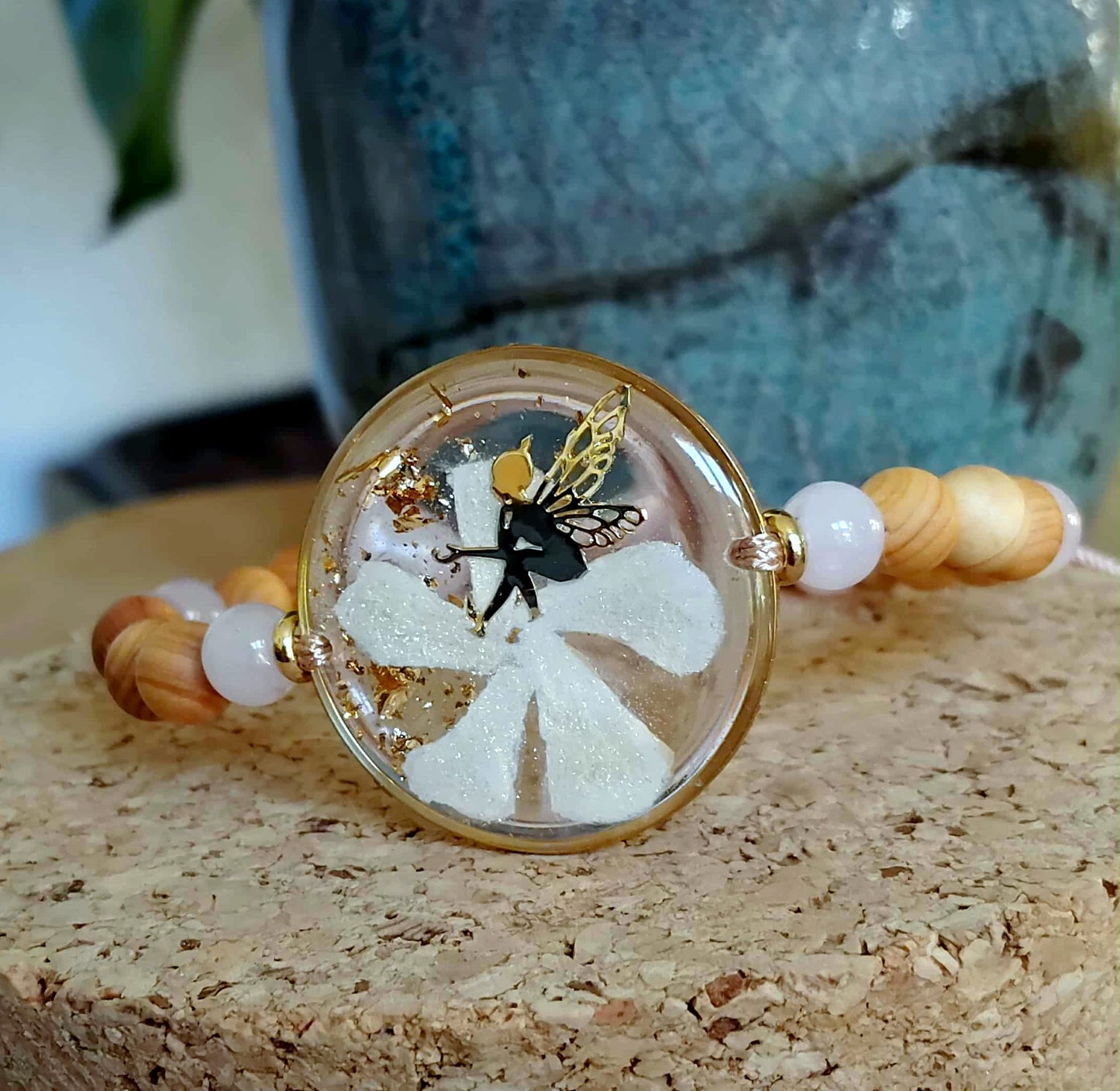 Bracelet Fleur de Jasmin Quartz rose