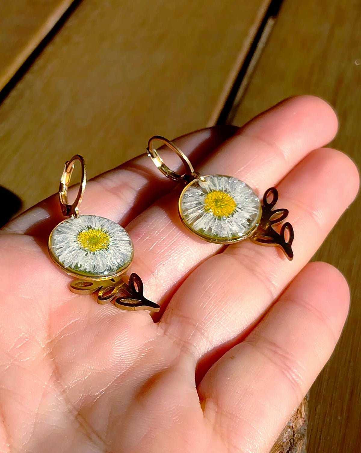 Boucles d'oreille Pâquerette