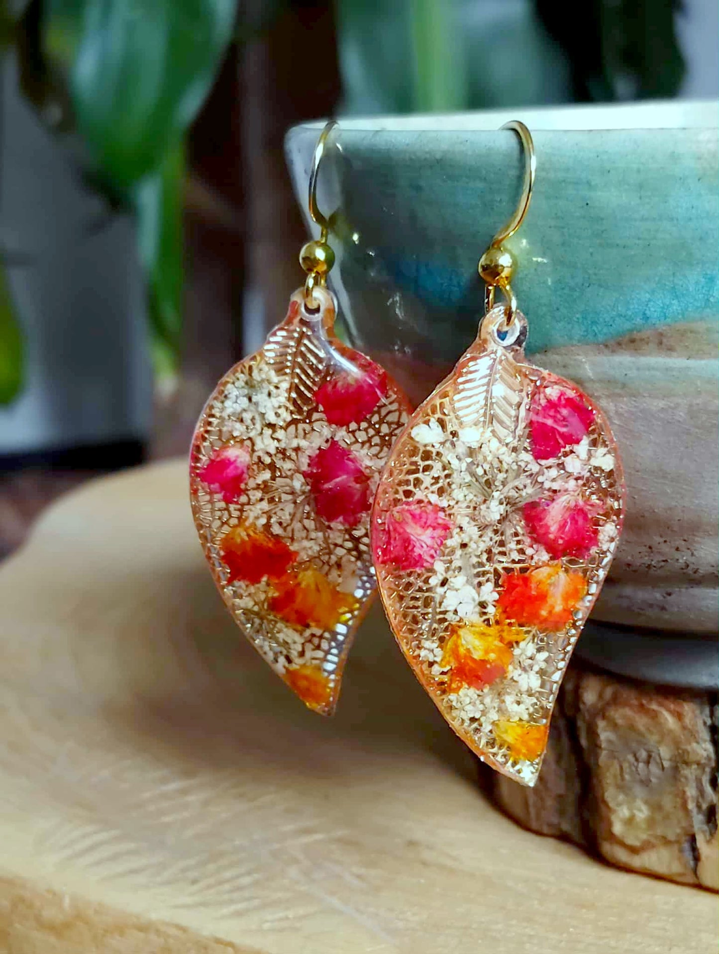 Boucles d'oreille Gypsophiles Fleur de carotte