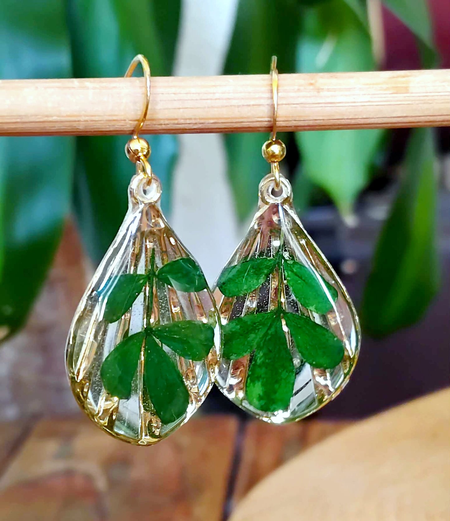 Boucles d'oreille Feuille indigotier