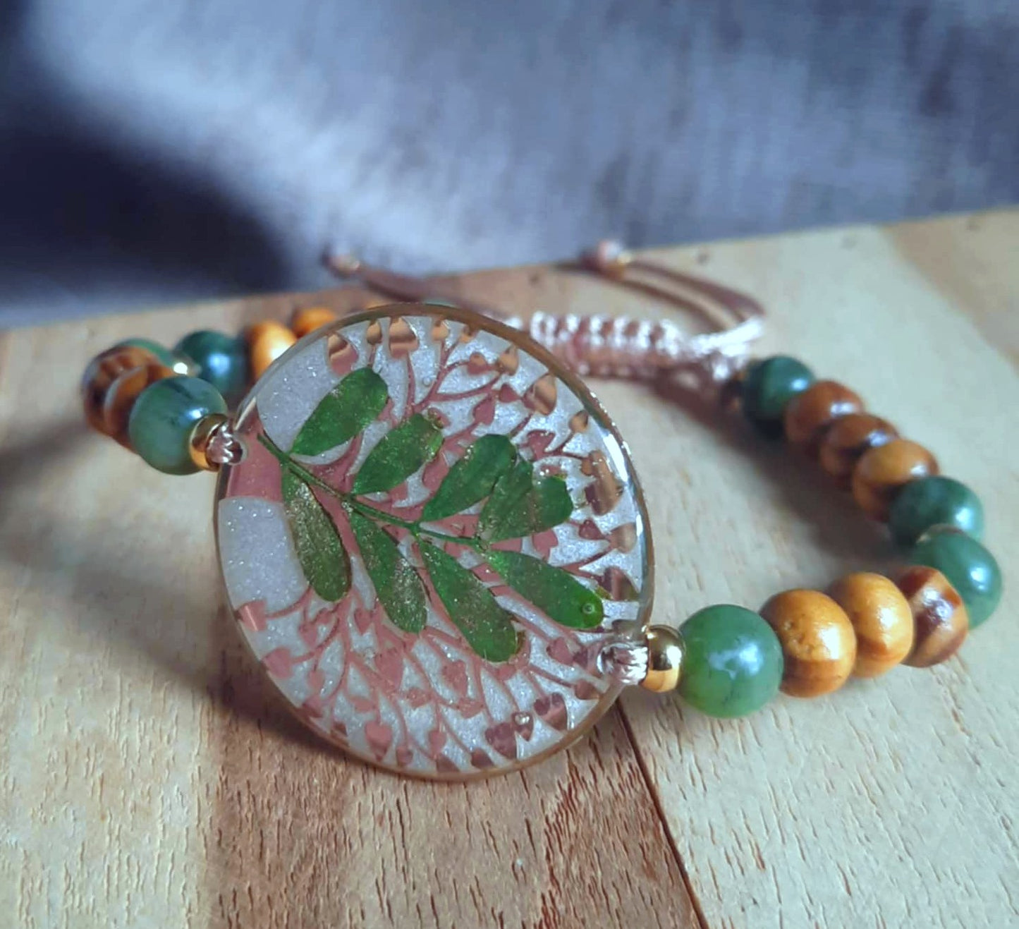 Bracelet, Feuille, Jade