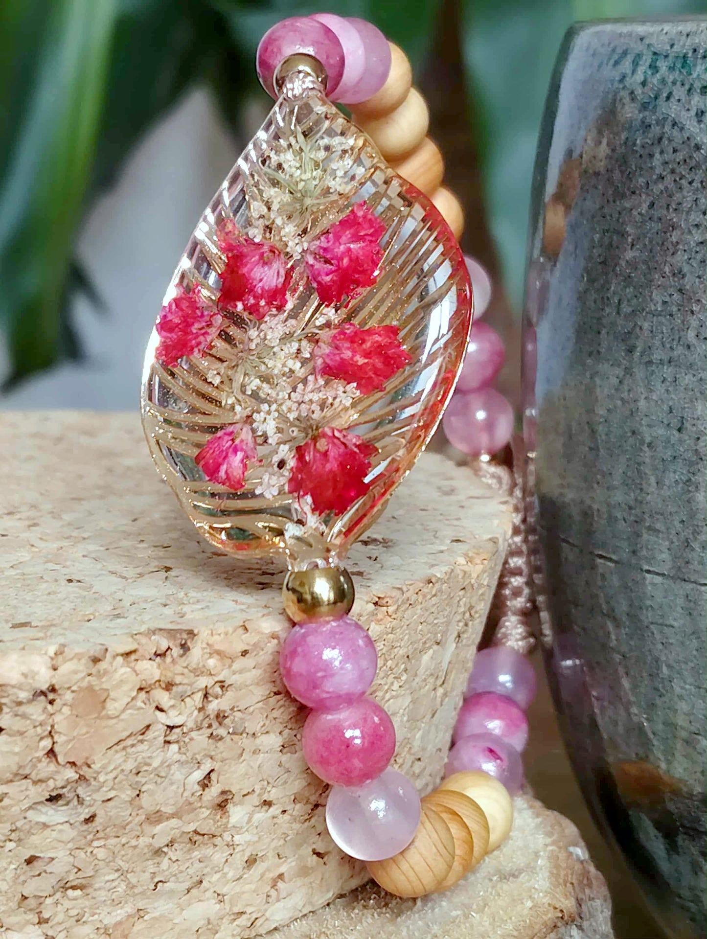 Bracelet Gypsophiles Fleur de carotte Jade