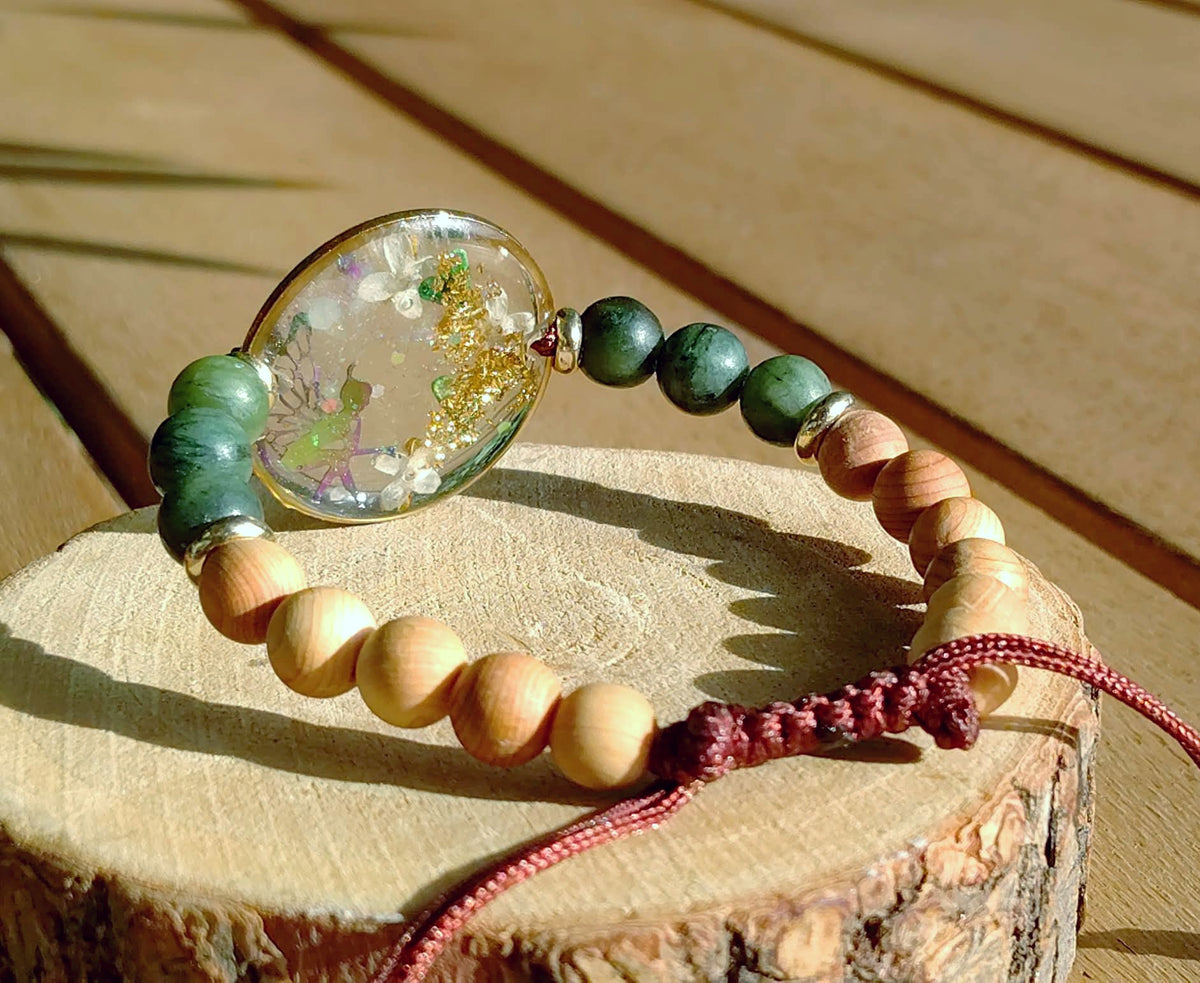 Bracelet Fleurs d'olivier et Bourses à pasteur