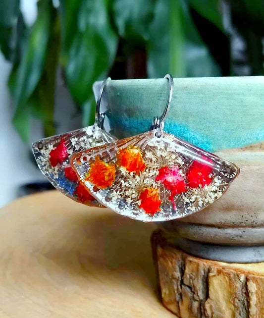 Boucles d'oreille Gypsophiles Fleur de carotte